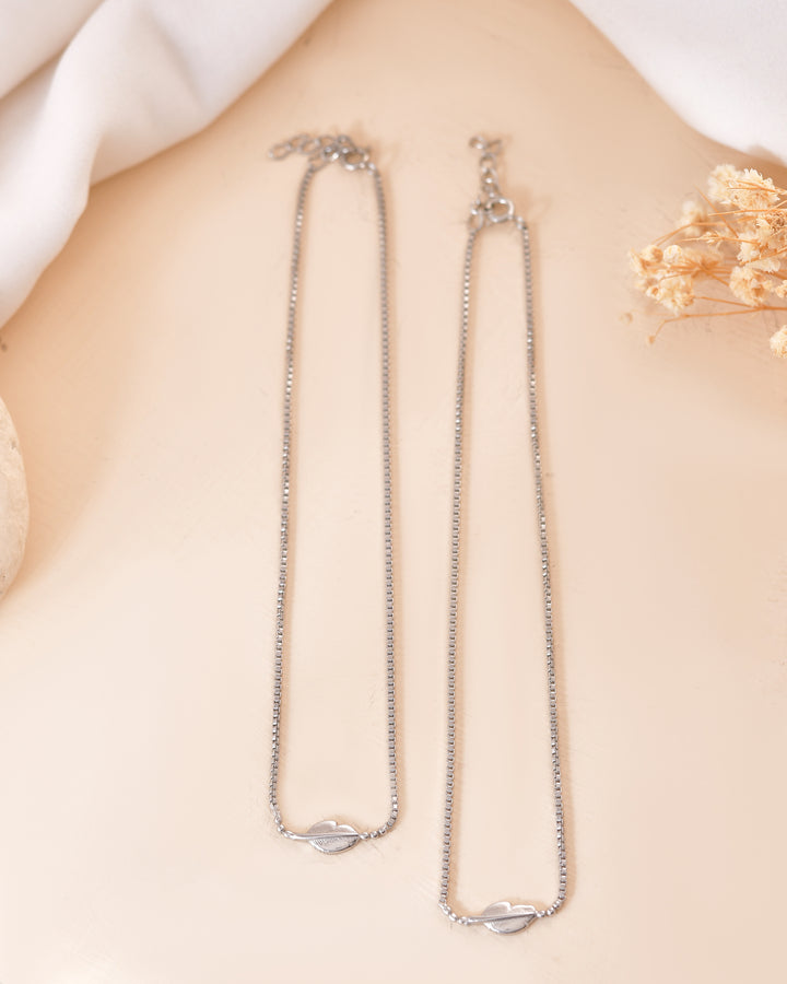 Oliva Leaf 925 Sterling Silver Anklet