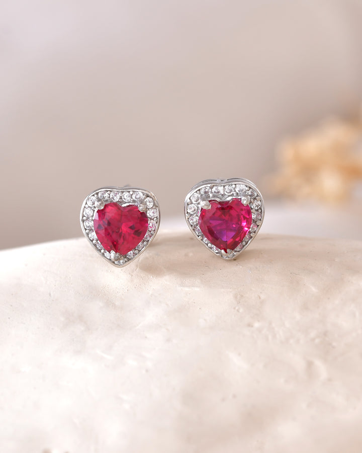 Pink Stone 925 Silver Earring Stud