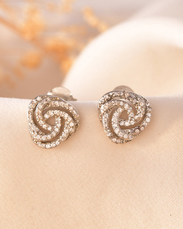 Mohini 925 Silver Spiral Stud Earring