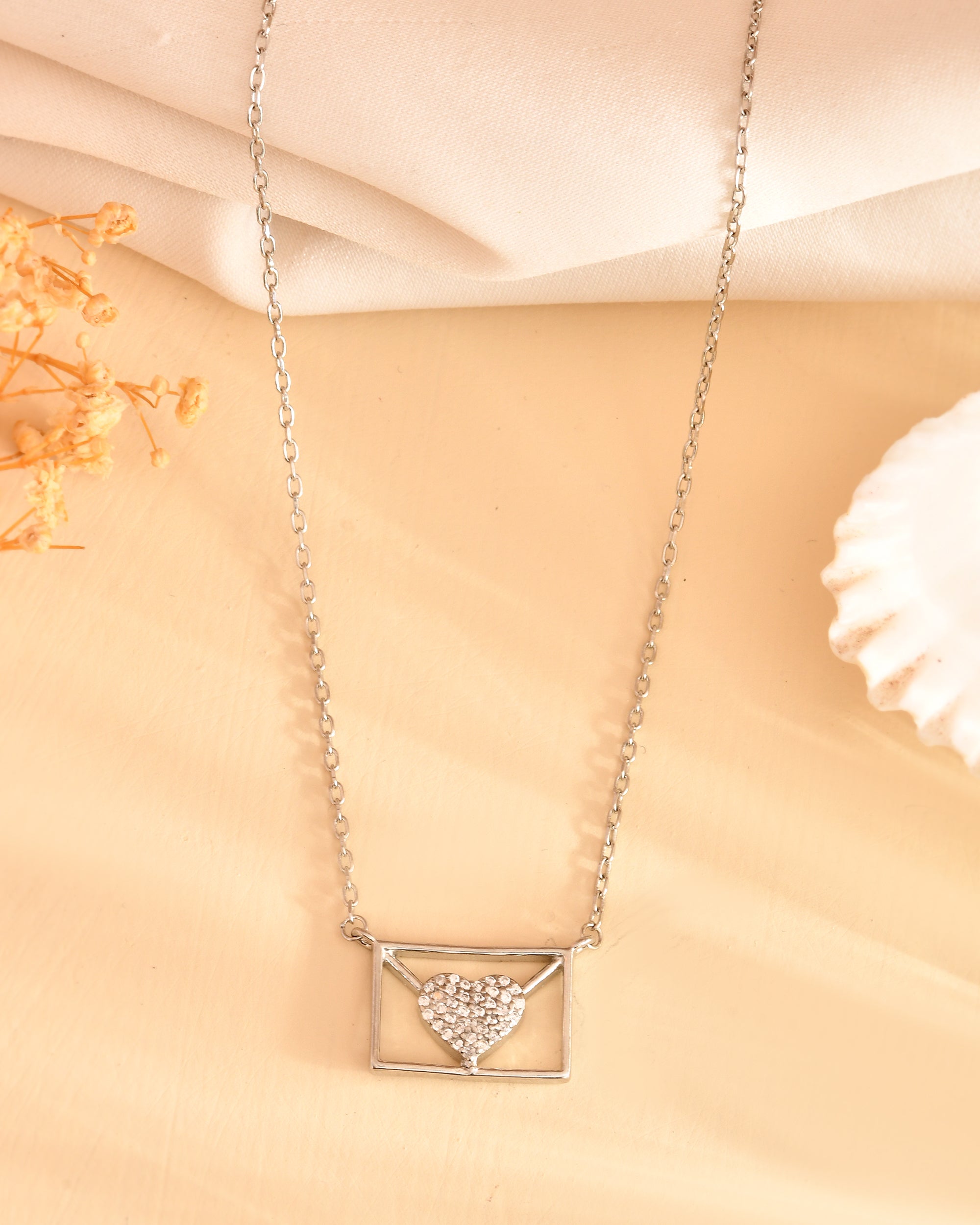 Amora Frame Sterling Silver Chain Pendant