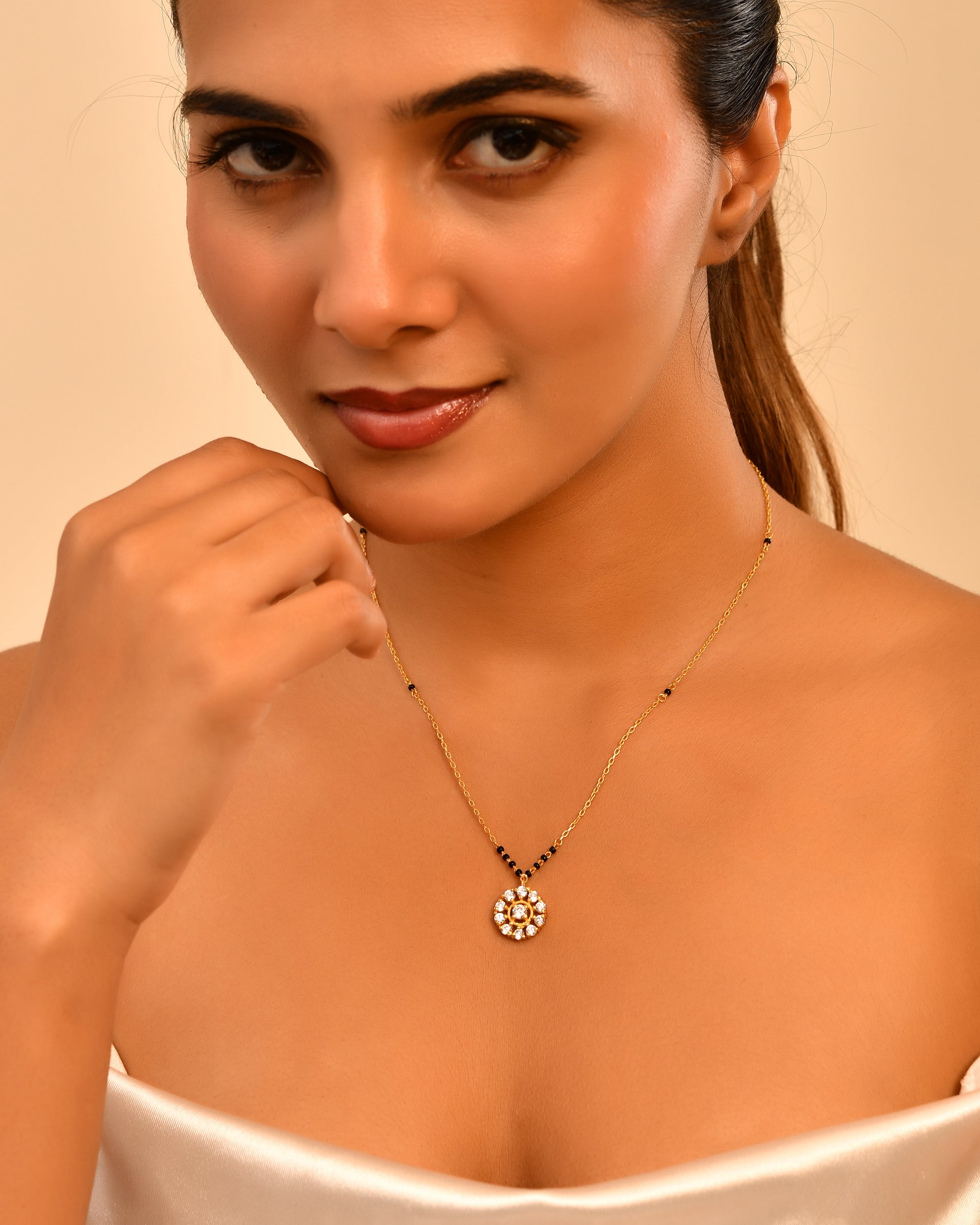 Gold Plated Shubh Aura 925 Sterling Silver Mangalsutra