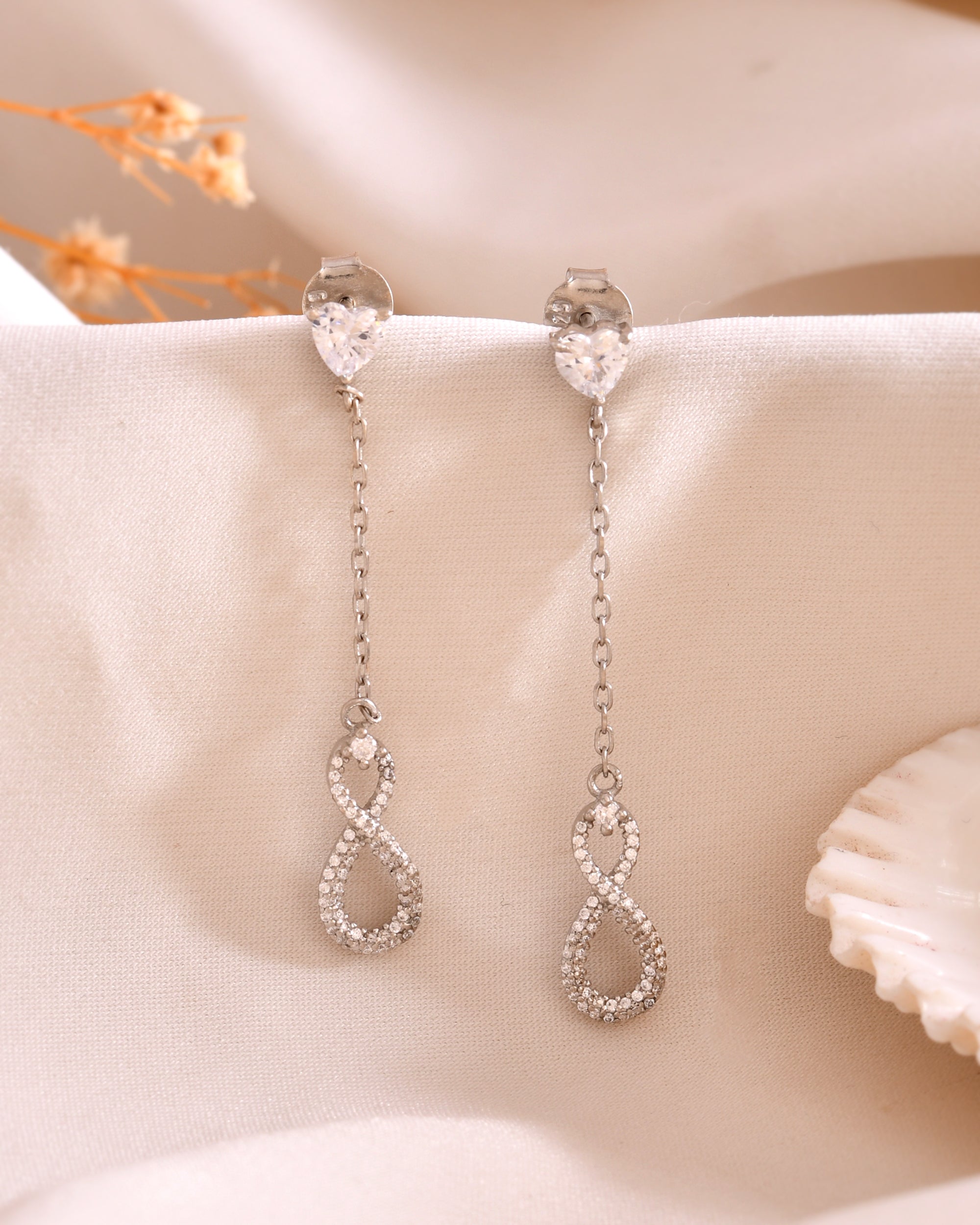 Heartfelt infinity 925 Sterling Silver Chain Pendant Set