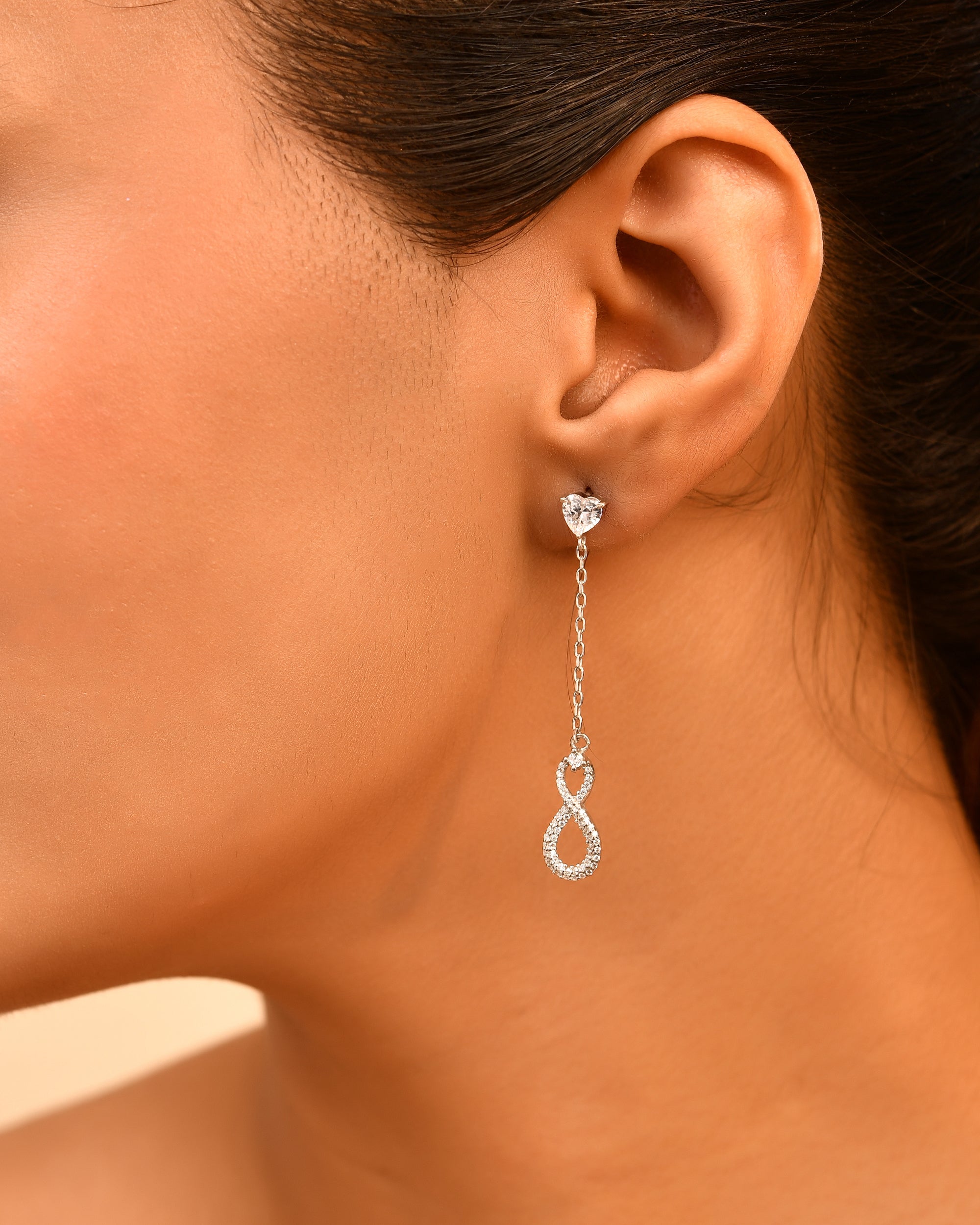 Heartfelt infinity 925 Sterling Silver Chain Pendant Set