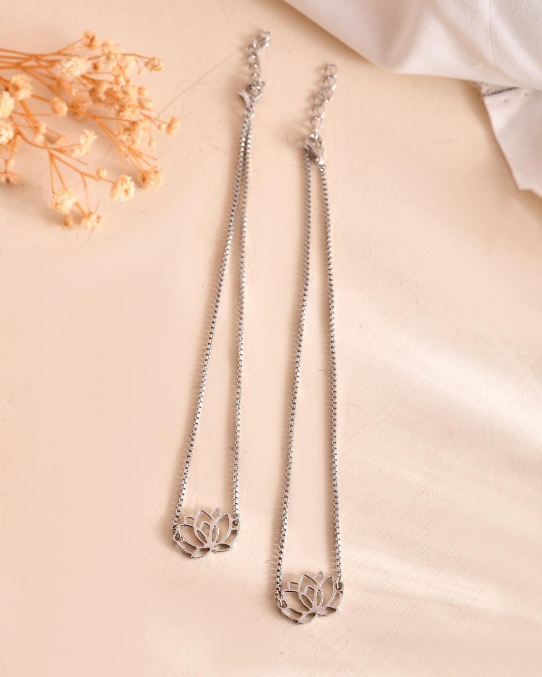 Radiant Lotus 925 Sterling Silver Anklet