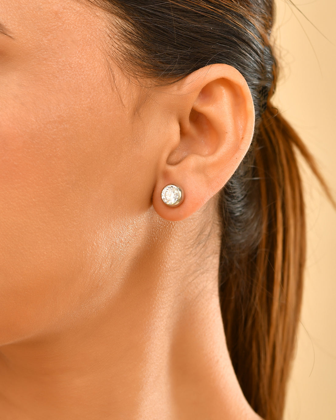 Classic 925 Silver Solitaire Stud Earrings