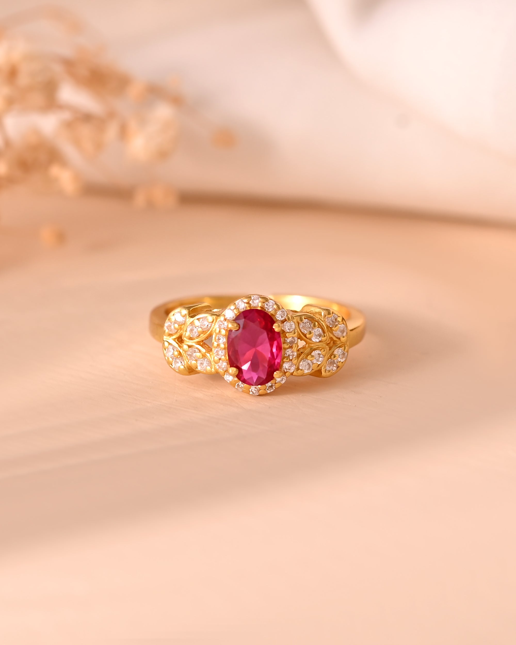 Shahi Ruby Gold Plated 925 Sterling Silver Ring