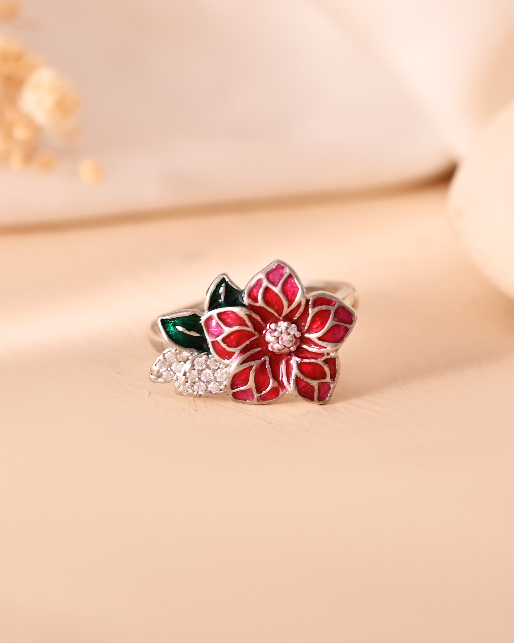 Diva Floral Petal 925 Sterling Silver Ring
