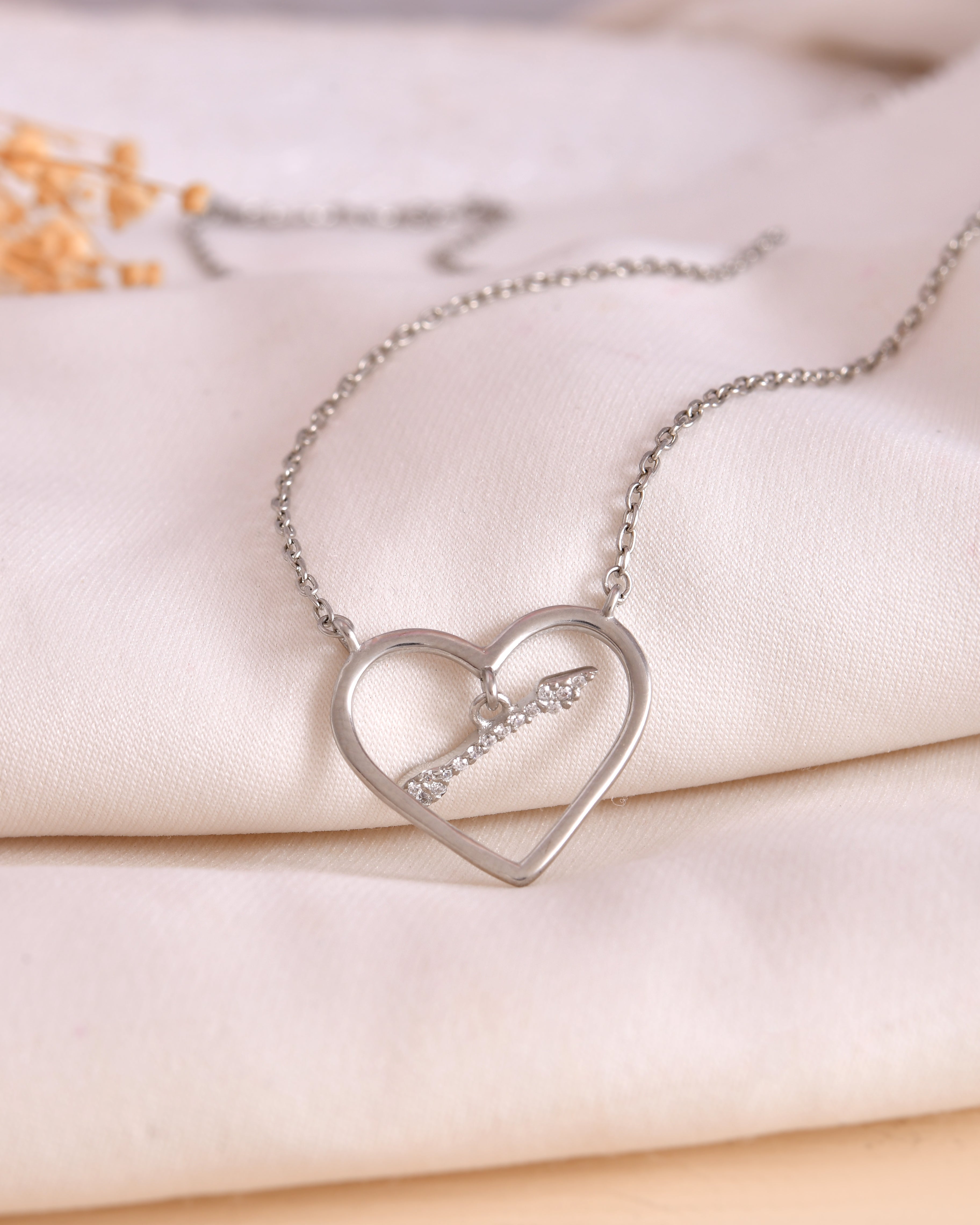 Heart Shaped 925 Silver Chain Pendant