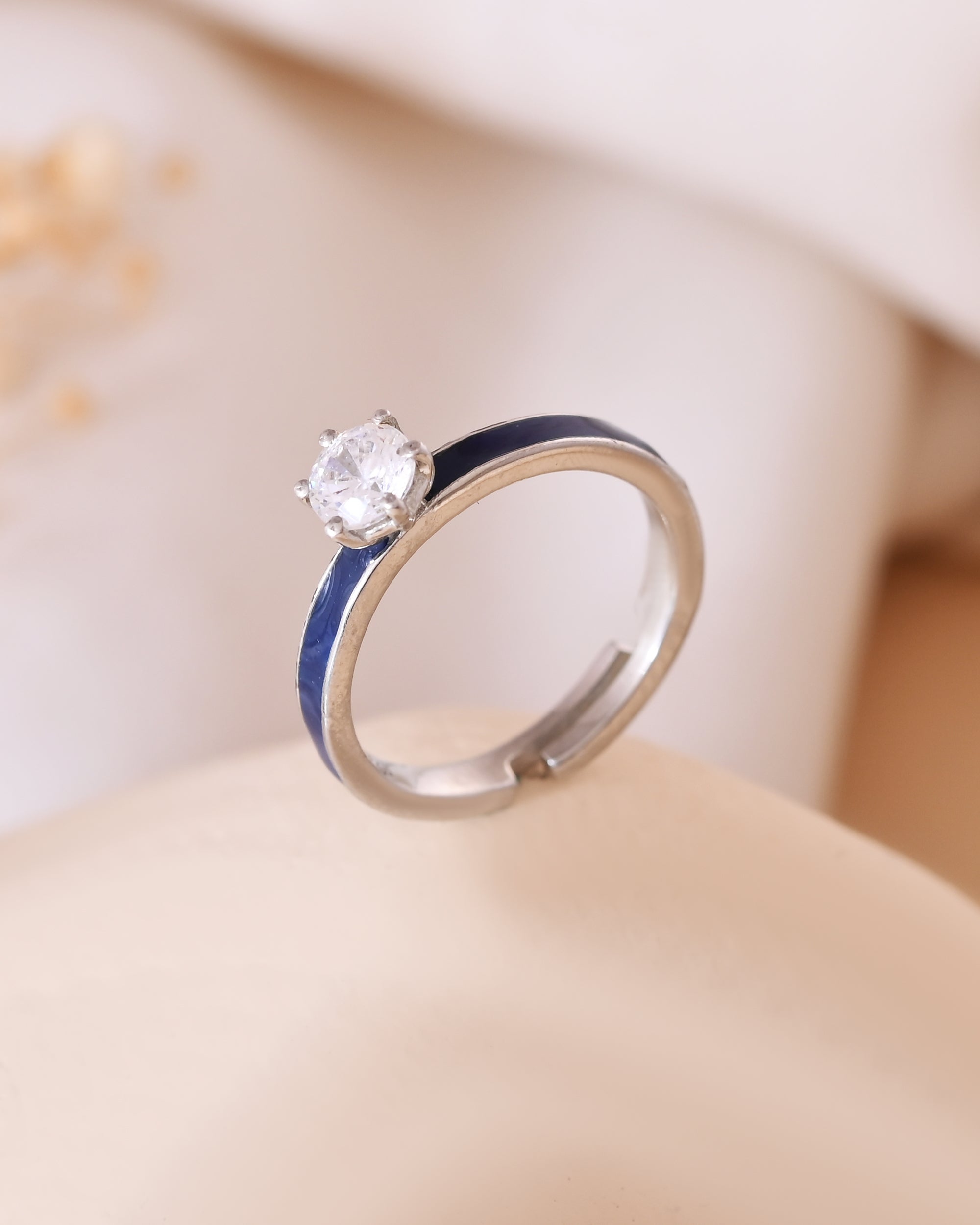 Rhea Blue Enamel 925 Sterling Silver Ring