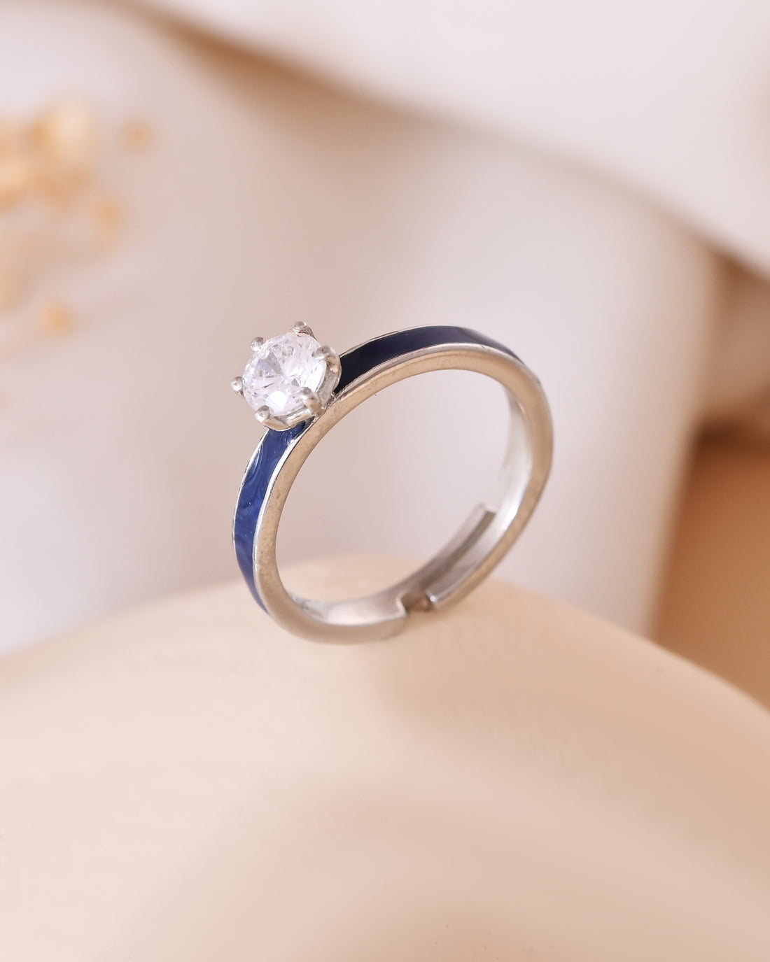 Rhea Blue Enamel 925 Sterling Silver Ring