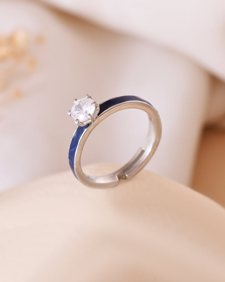 Rhea Blue Enamel 925 Sterling Silver Ring