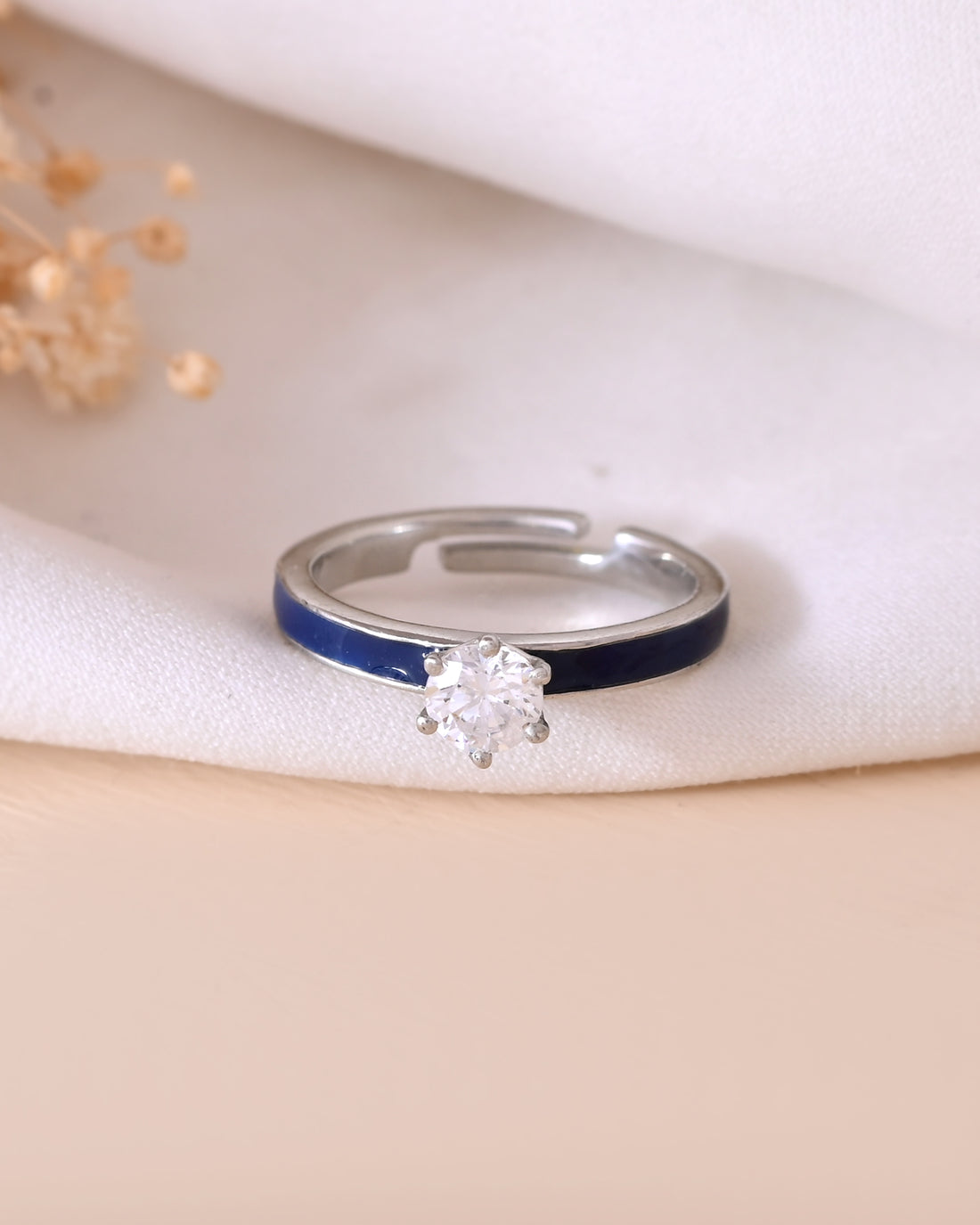 Rhea Blue Enamel 925 Sterling Silver Ring