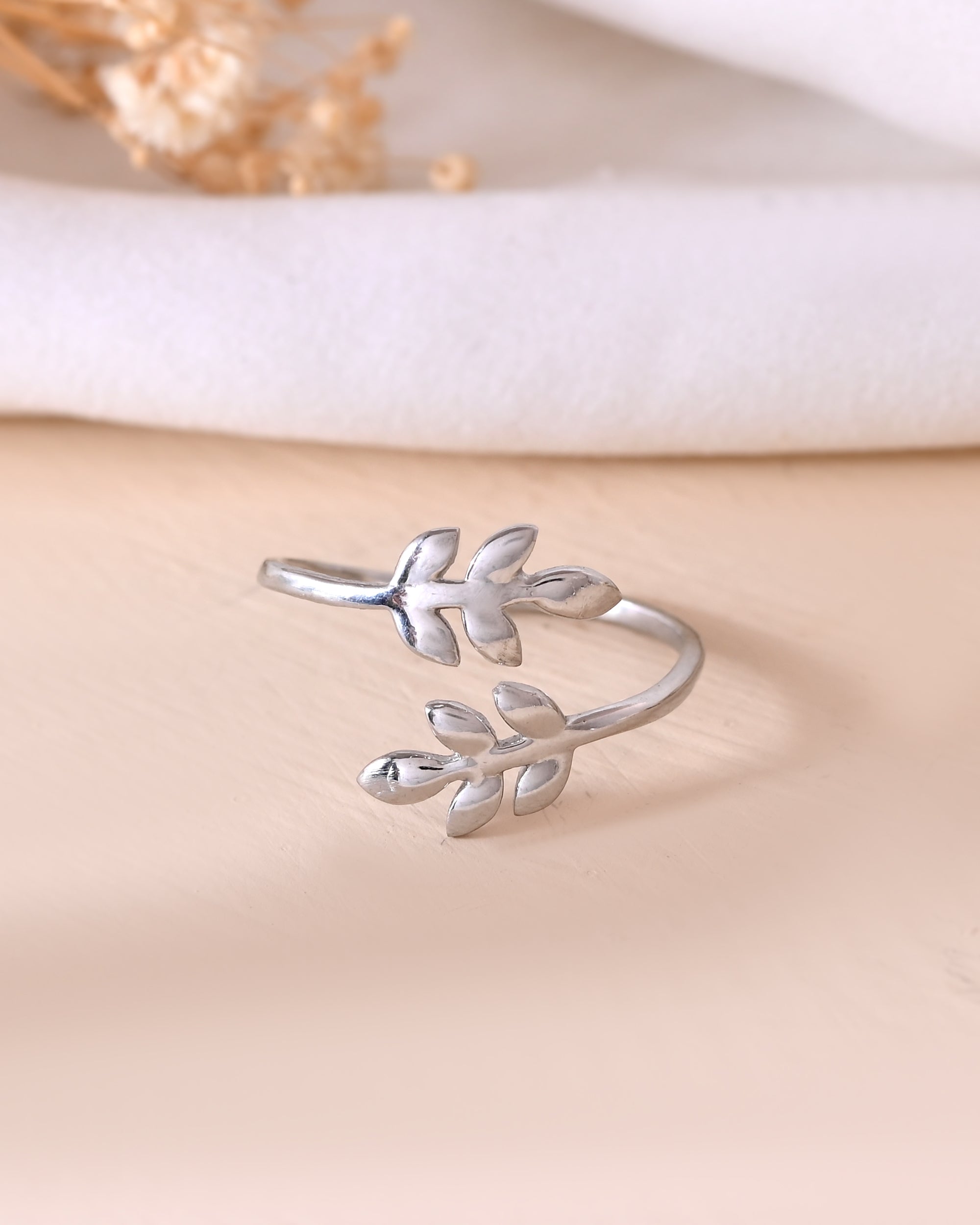 Twin Leaf Open 925 Sterling Silver Ring