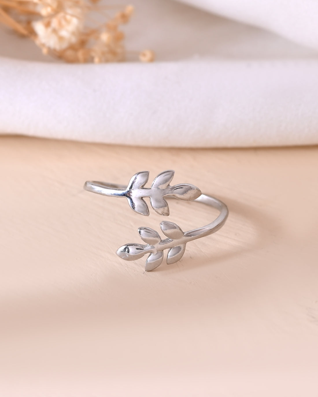 Twin Leaf Open 925 Sterling Silver Ring