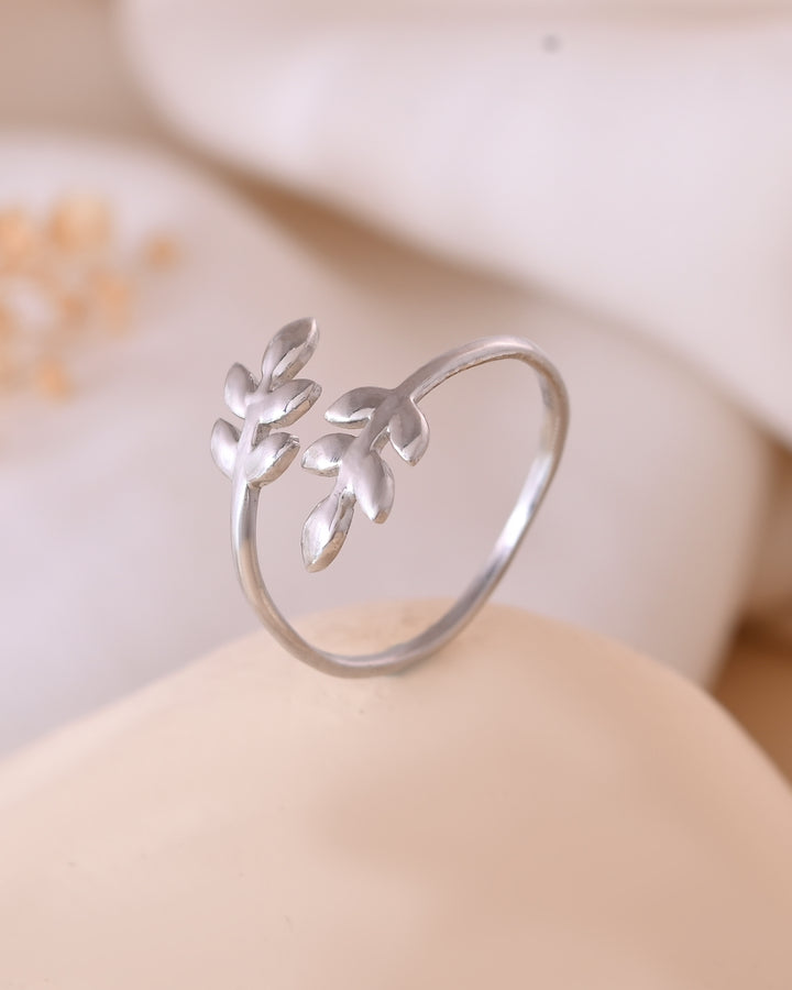 Twin Leaf Open 925 Sterling Silver Ring