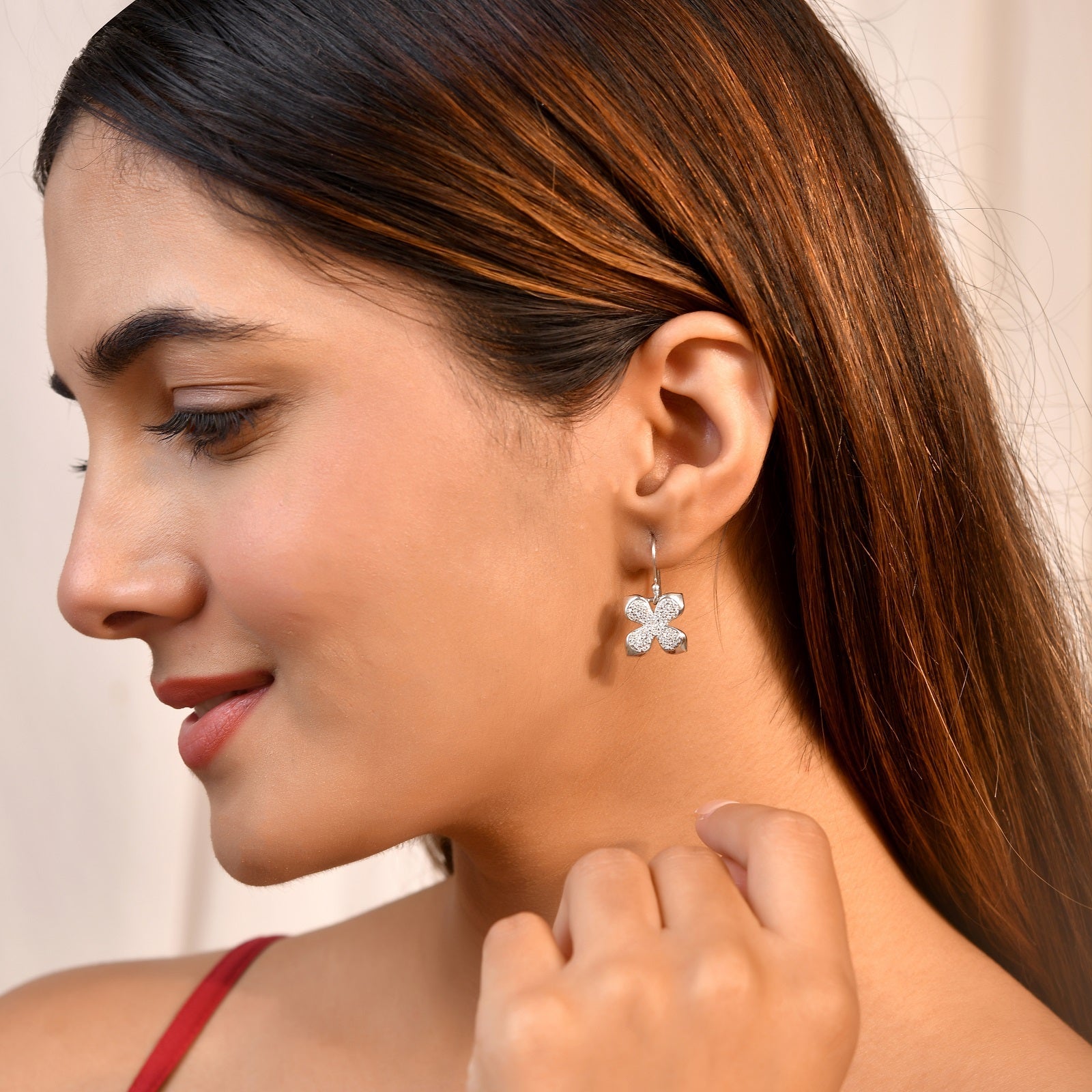 Luna Petal Shaped Silver Earring