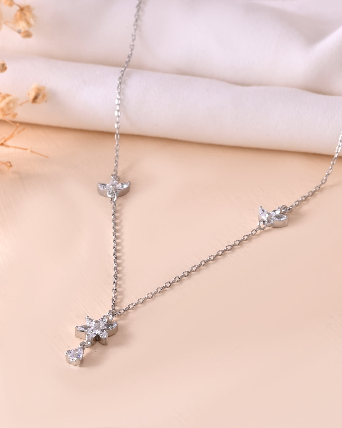 Opal Flora 925 Sterling Silver Chain Pendant