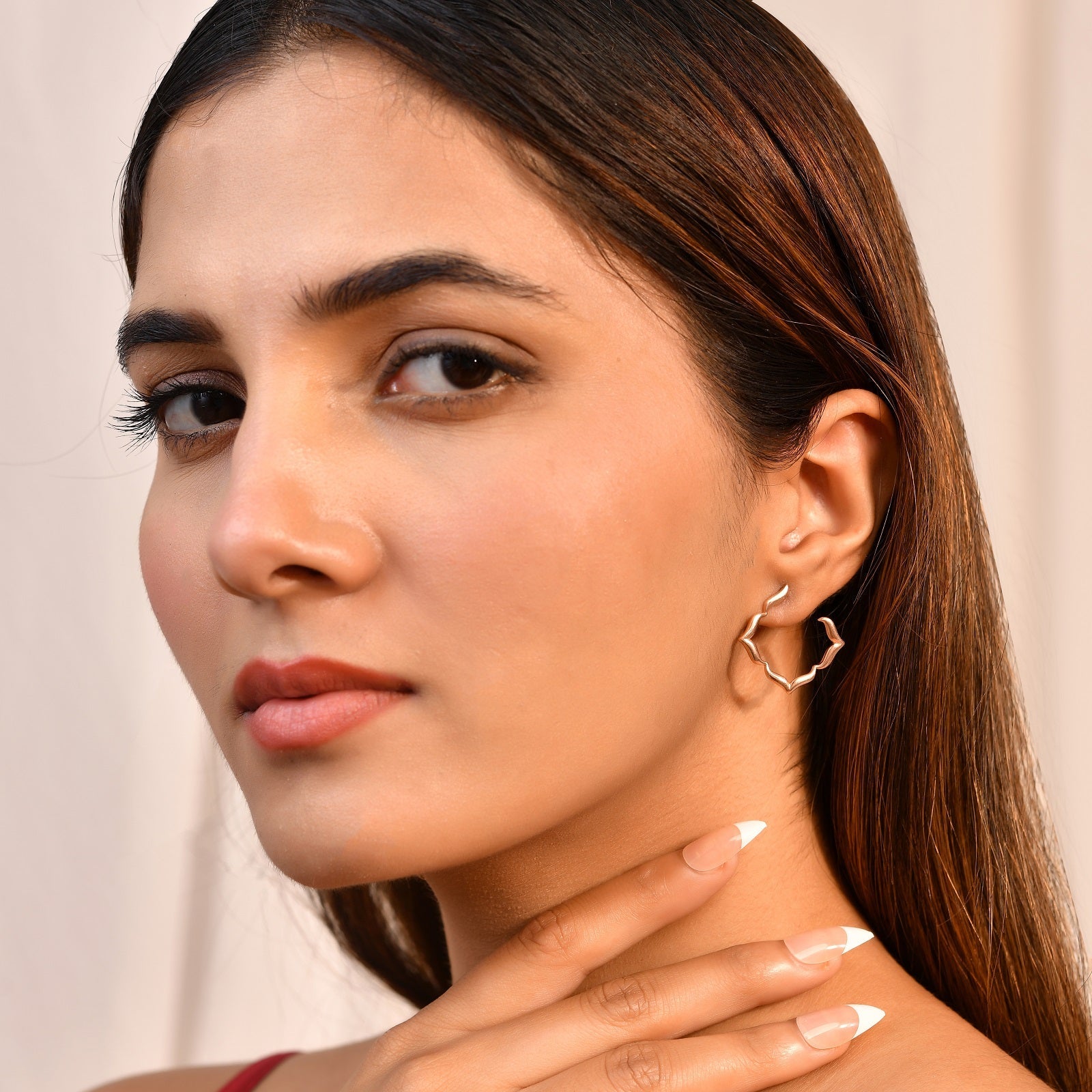 Vani silver 925 Rose Gold Hoop Earring