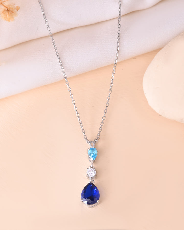 Celestial Tri Tone 925 Sterling Silver Chain Pendant