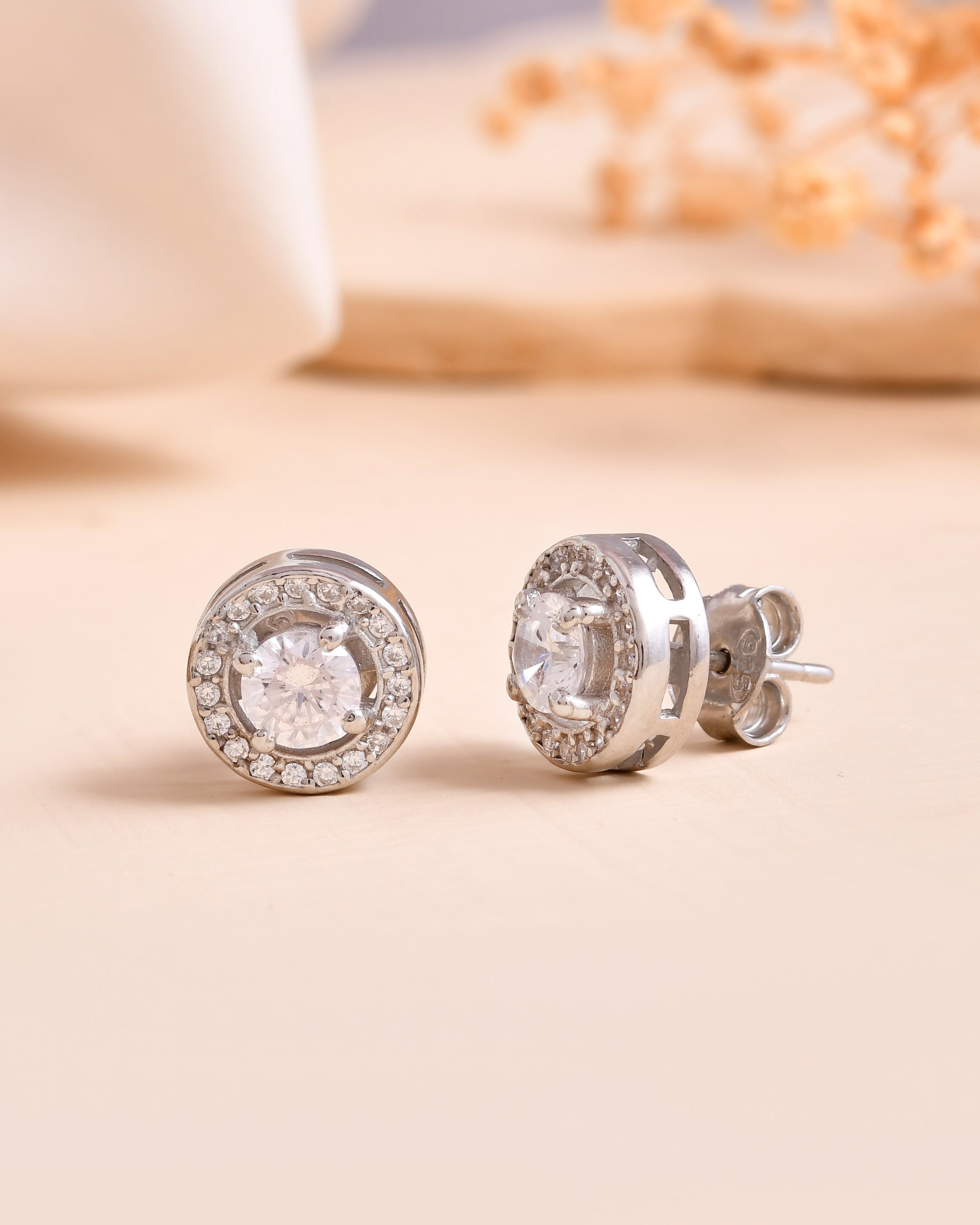 Crystal Crown Silver 925 Earrings Studs
