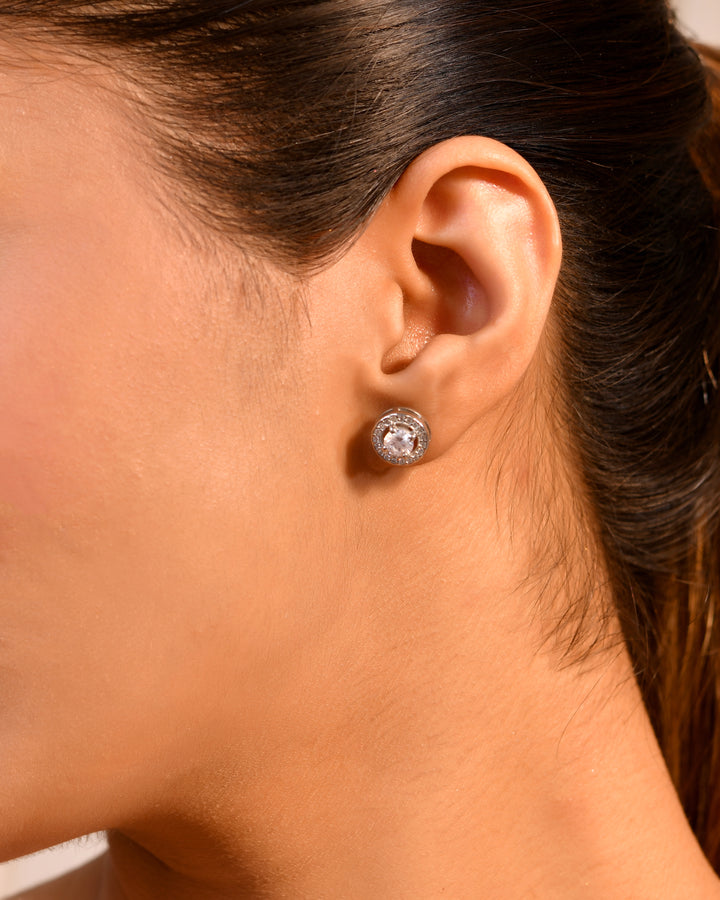 Crystal Crown Silver 925 Earrings Studs