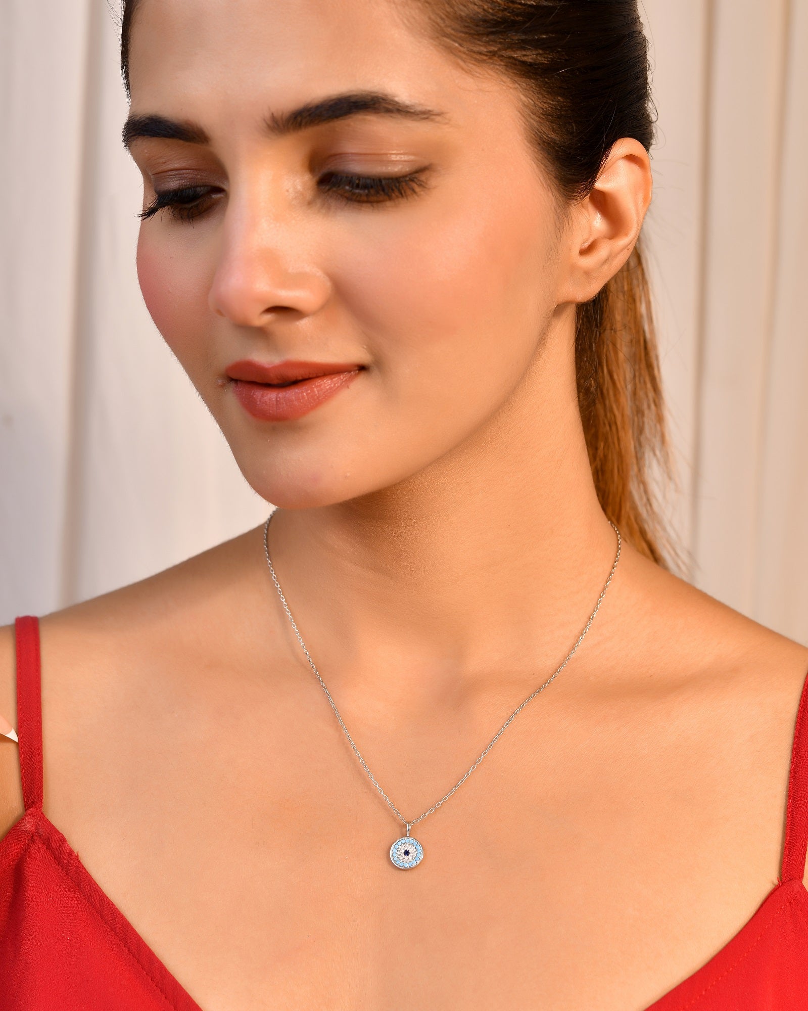 Evil Eye Sterling Silver Chain Pendant