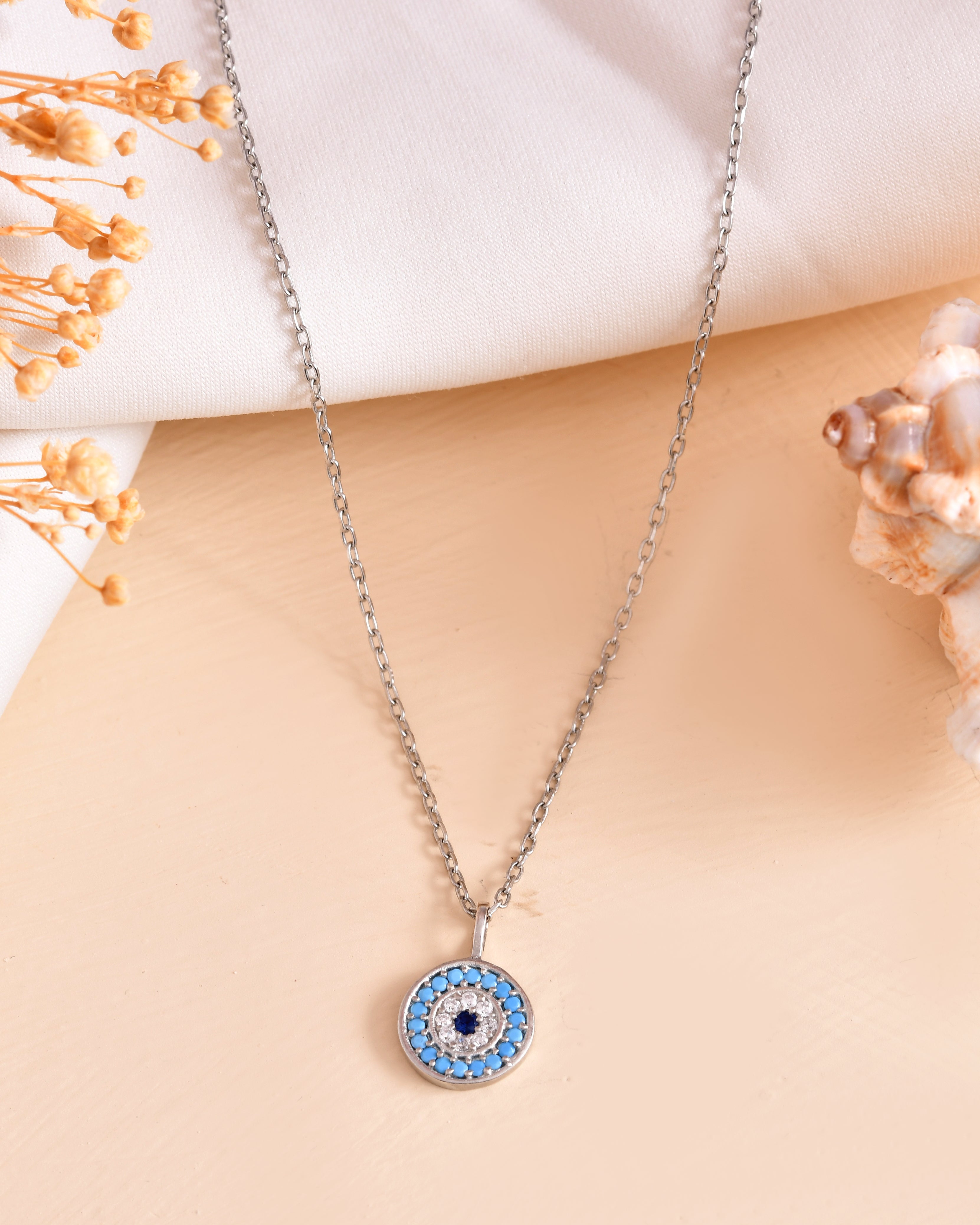 Evil Eye Sterling Silver Chain Pendant