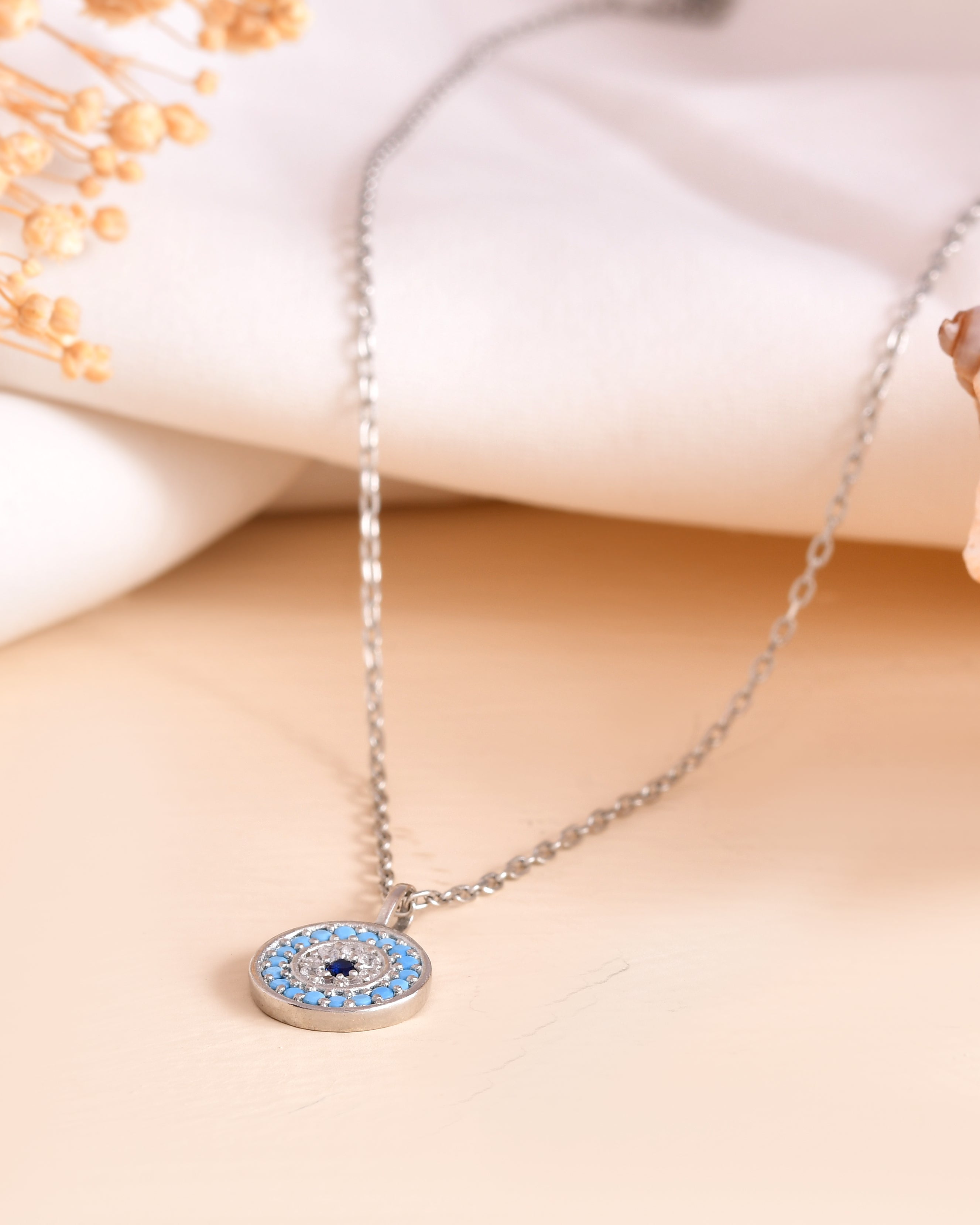 Evil Eye Sterling Silver Chain Pendant