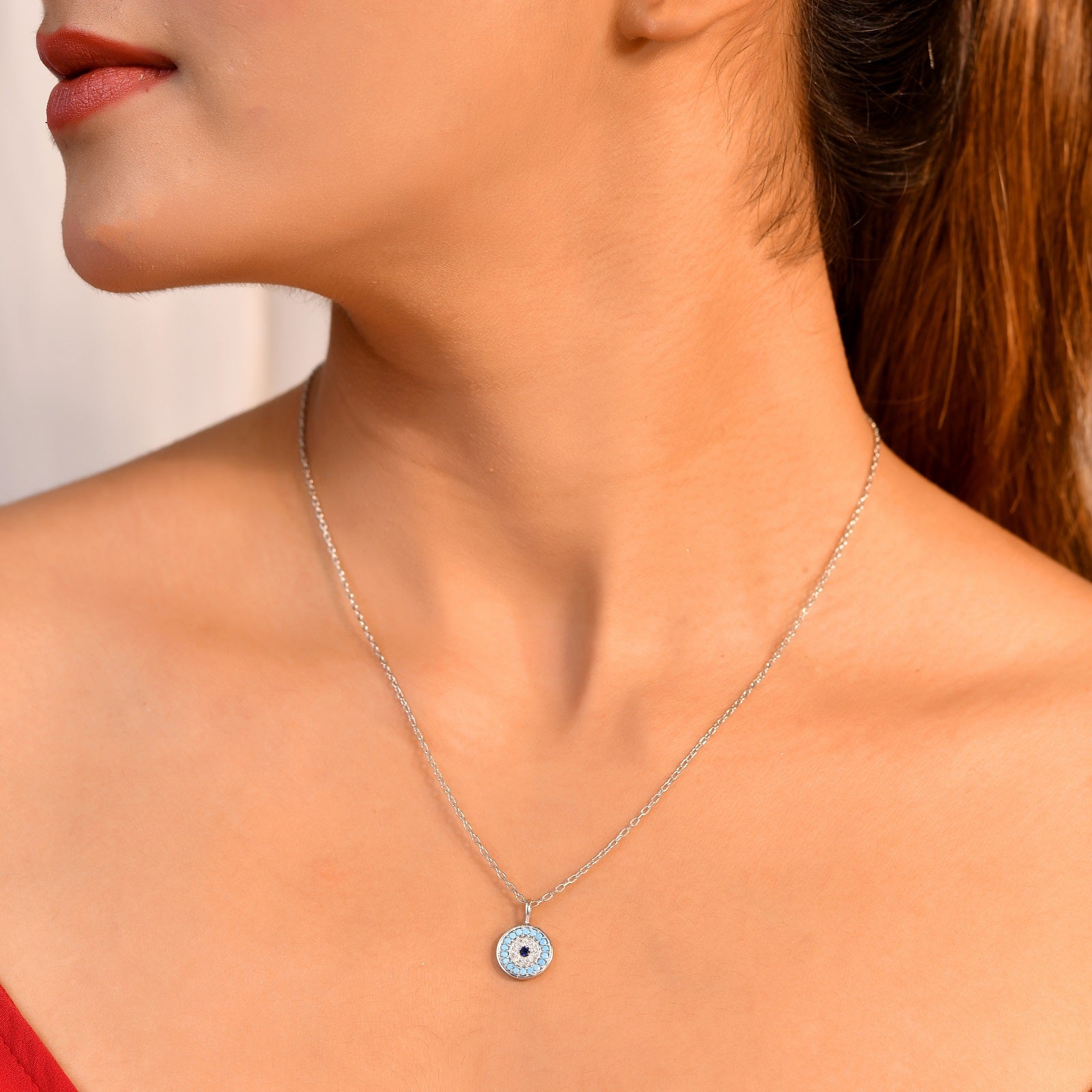 Evil Eye Sterling Silver Chain Pendant