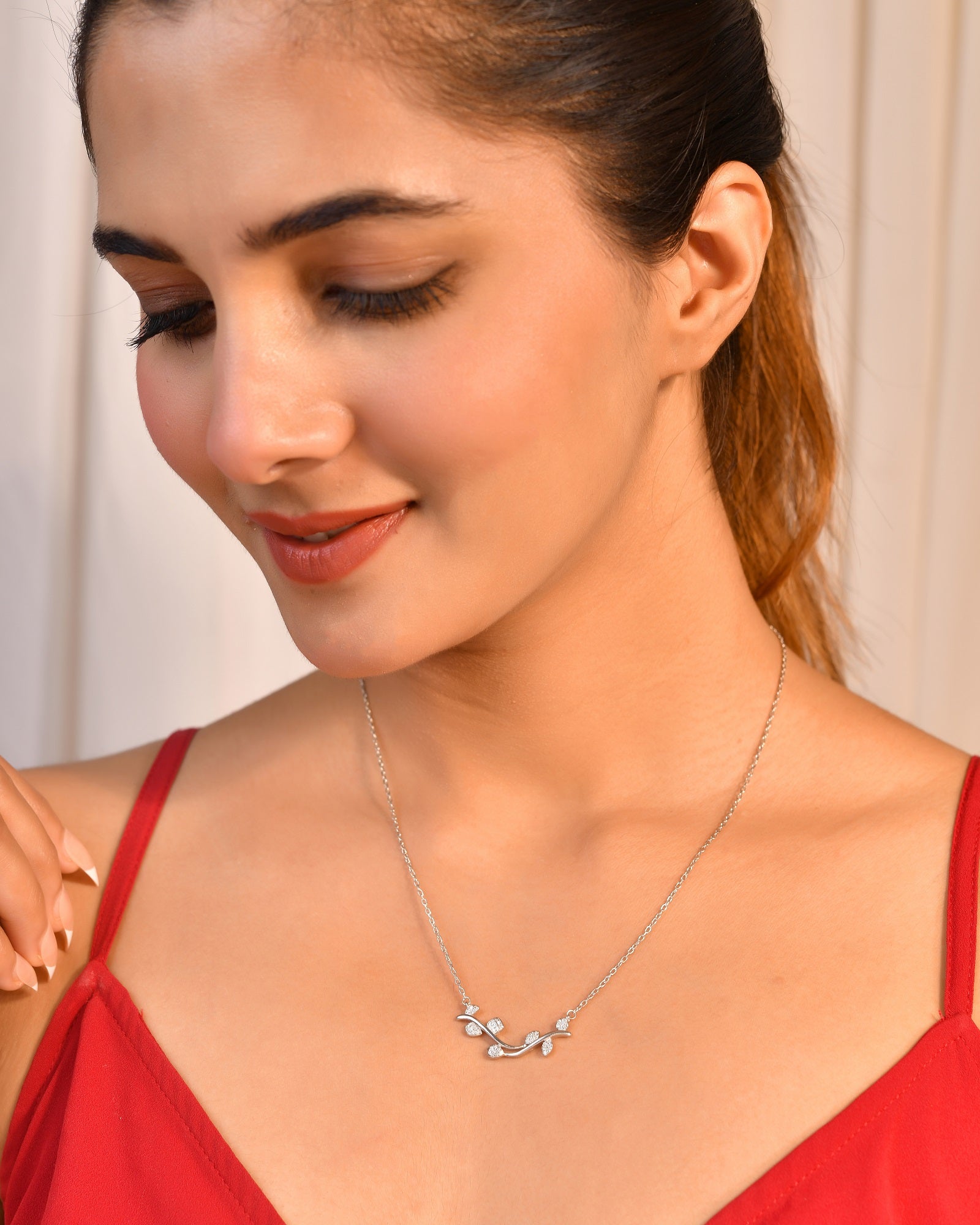 Luna Vine Sterling Silver Chain Pendant