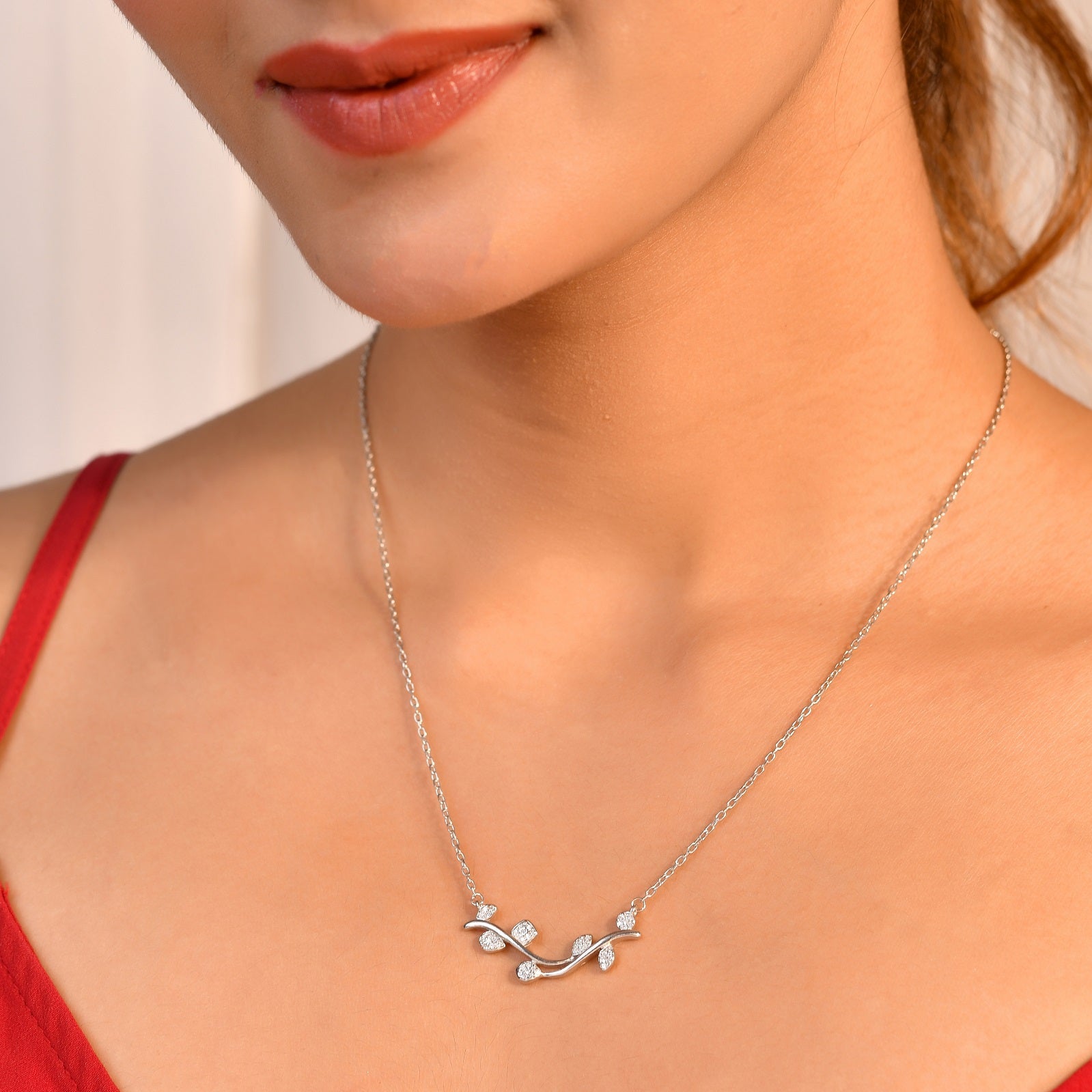 Luna Vine Sterling Silver Chain Pendant