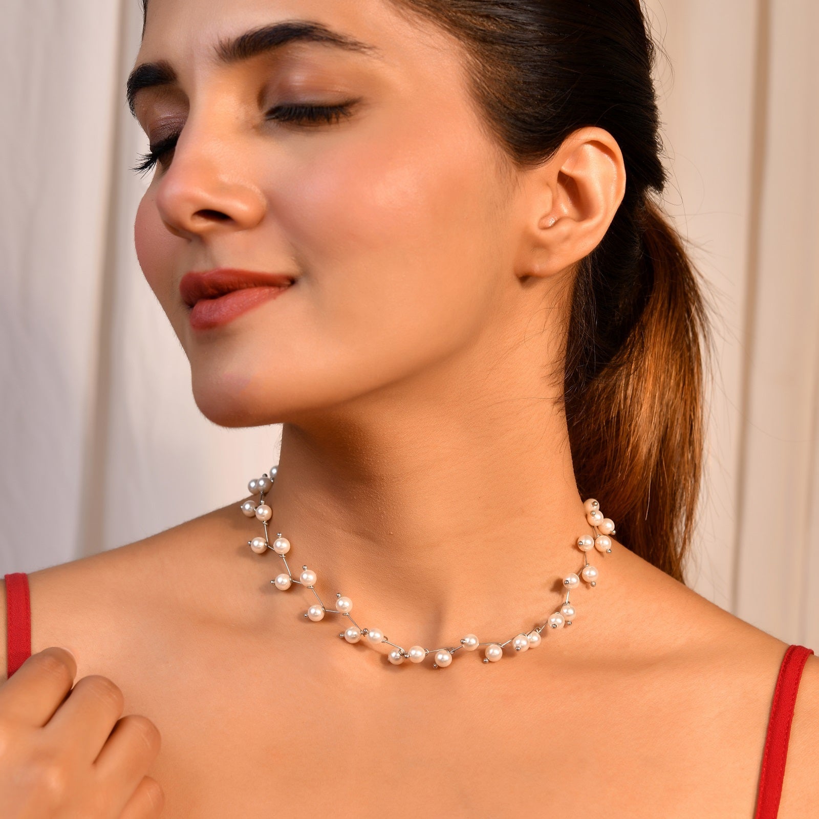 Delicate Pearl Sterling Silver Necklace