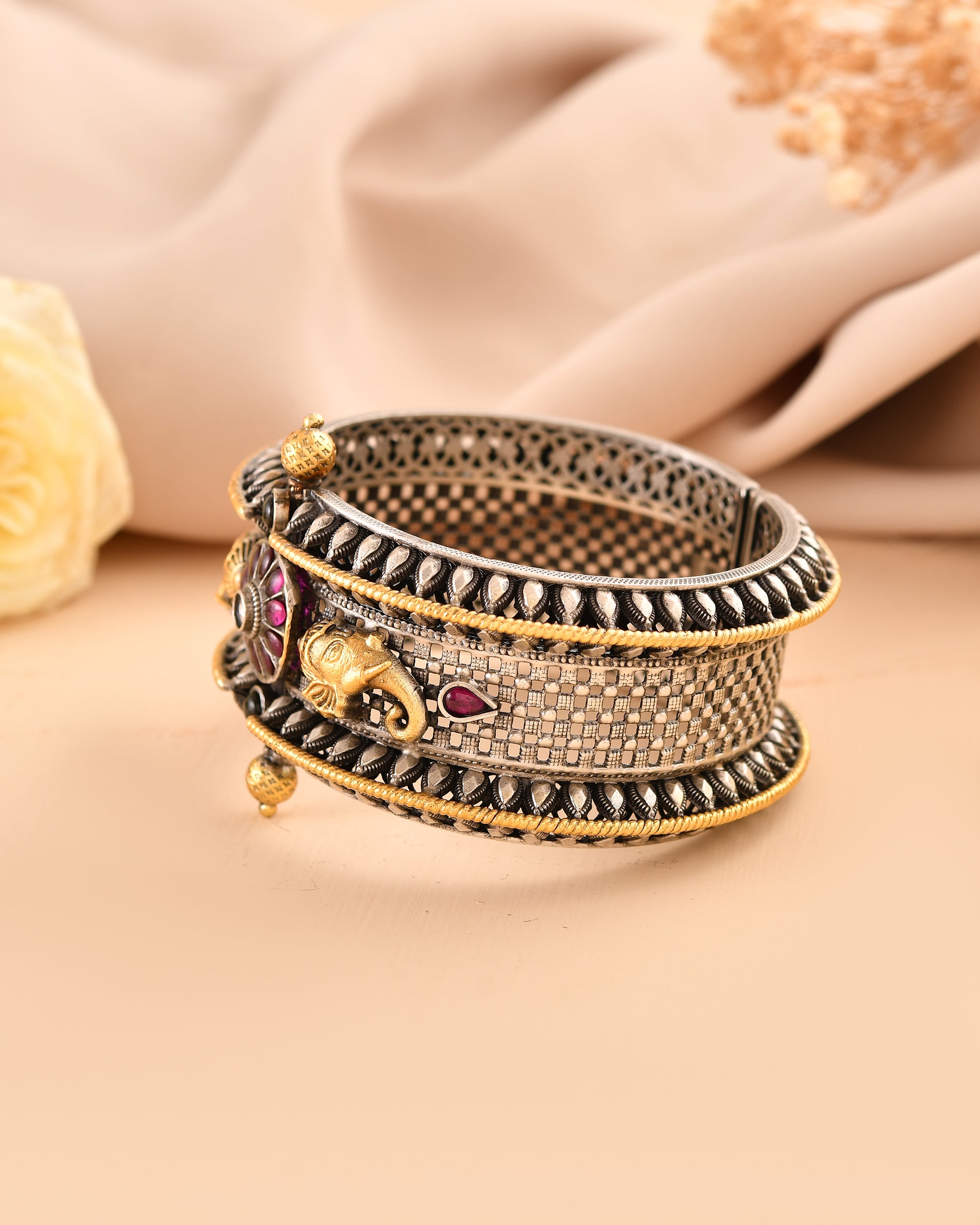 Aradhaya Golden touch 925 Silver Bangle