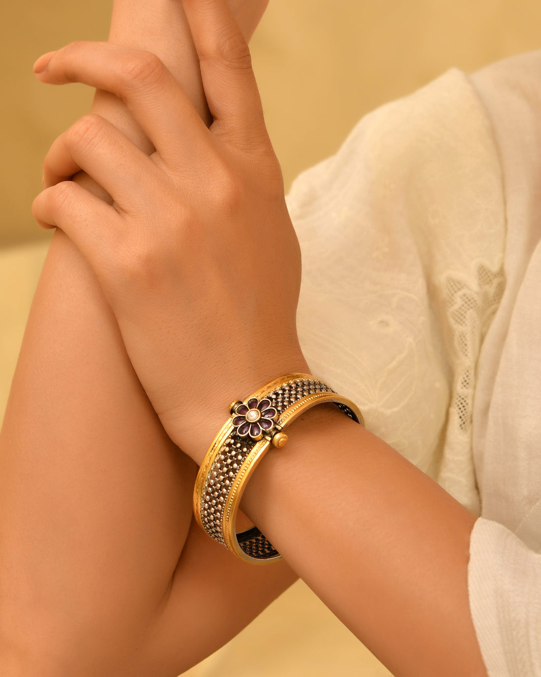 Nayantara Golden touch 925 Silver Bangle