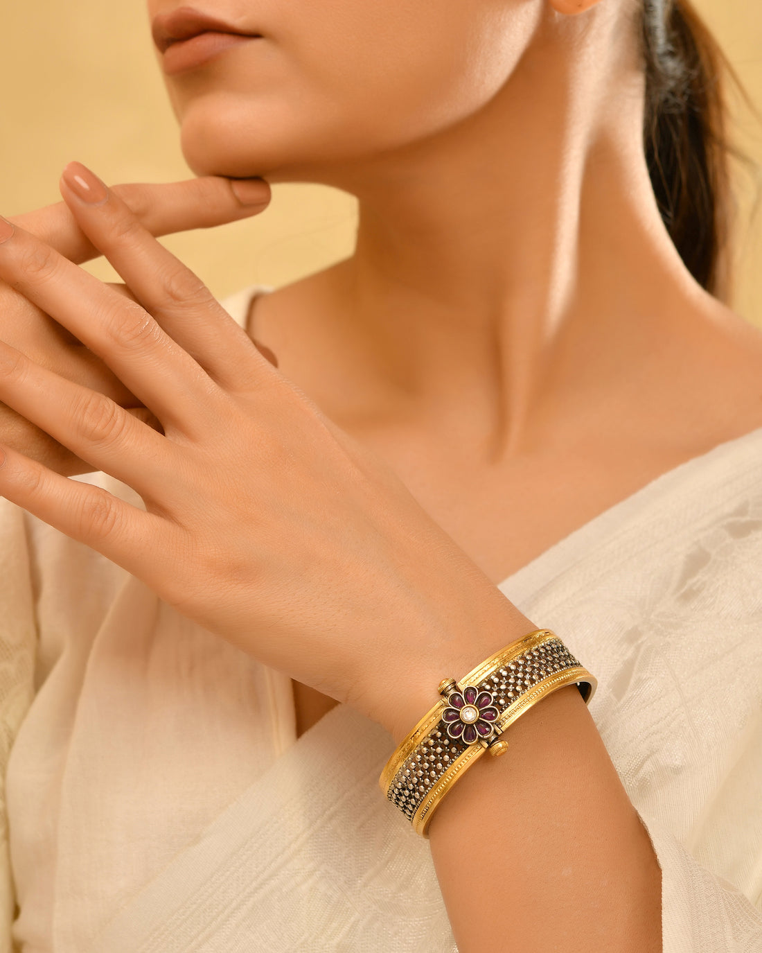 Nayantara Golden touch 925 Silver Bangle