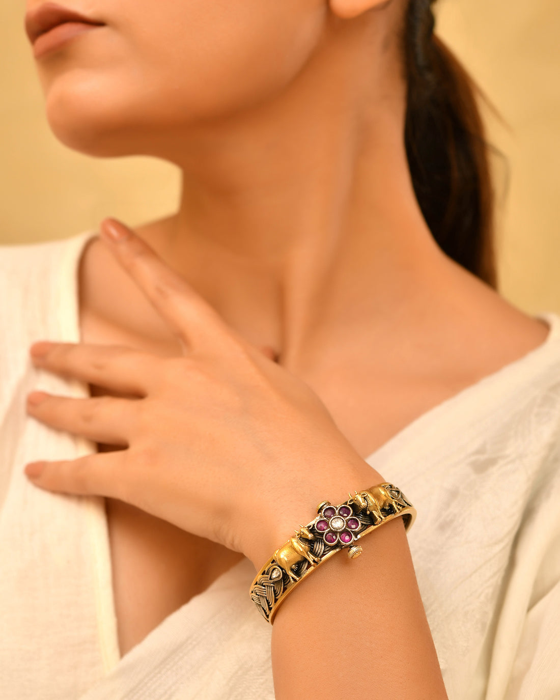 Nandani Golden touch 925 Silver Bangle