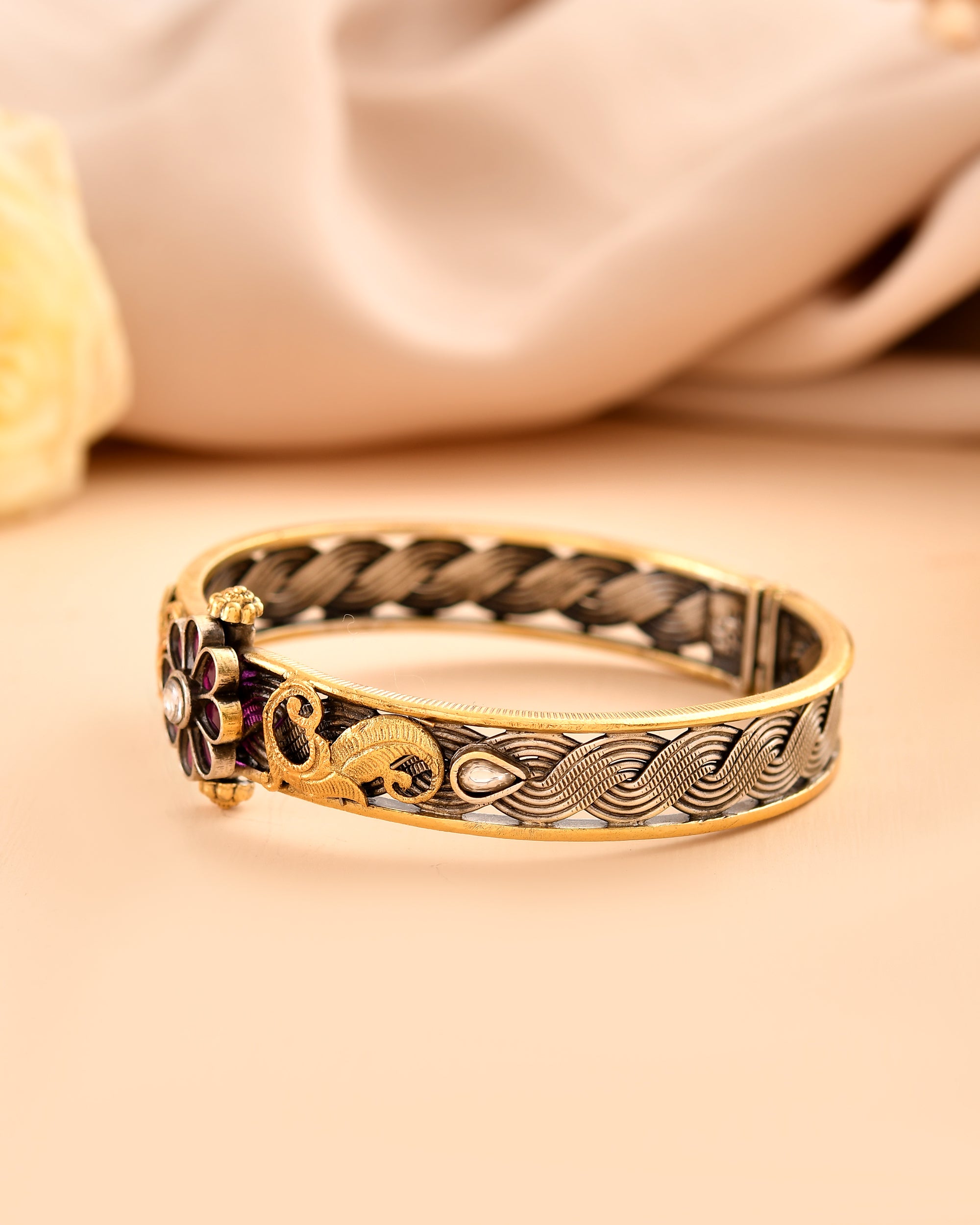 Amaya Dual Tone 925 Silver Bangle
