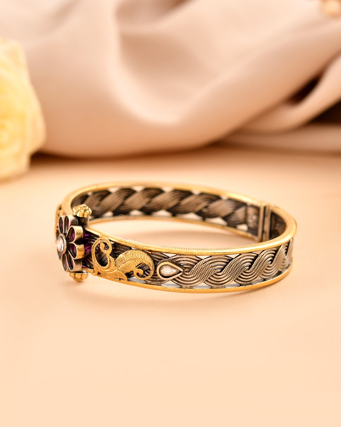 Amaya Dual Tone 925 Silver Bangle