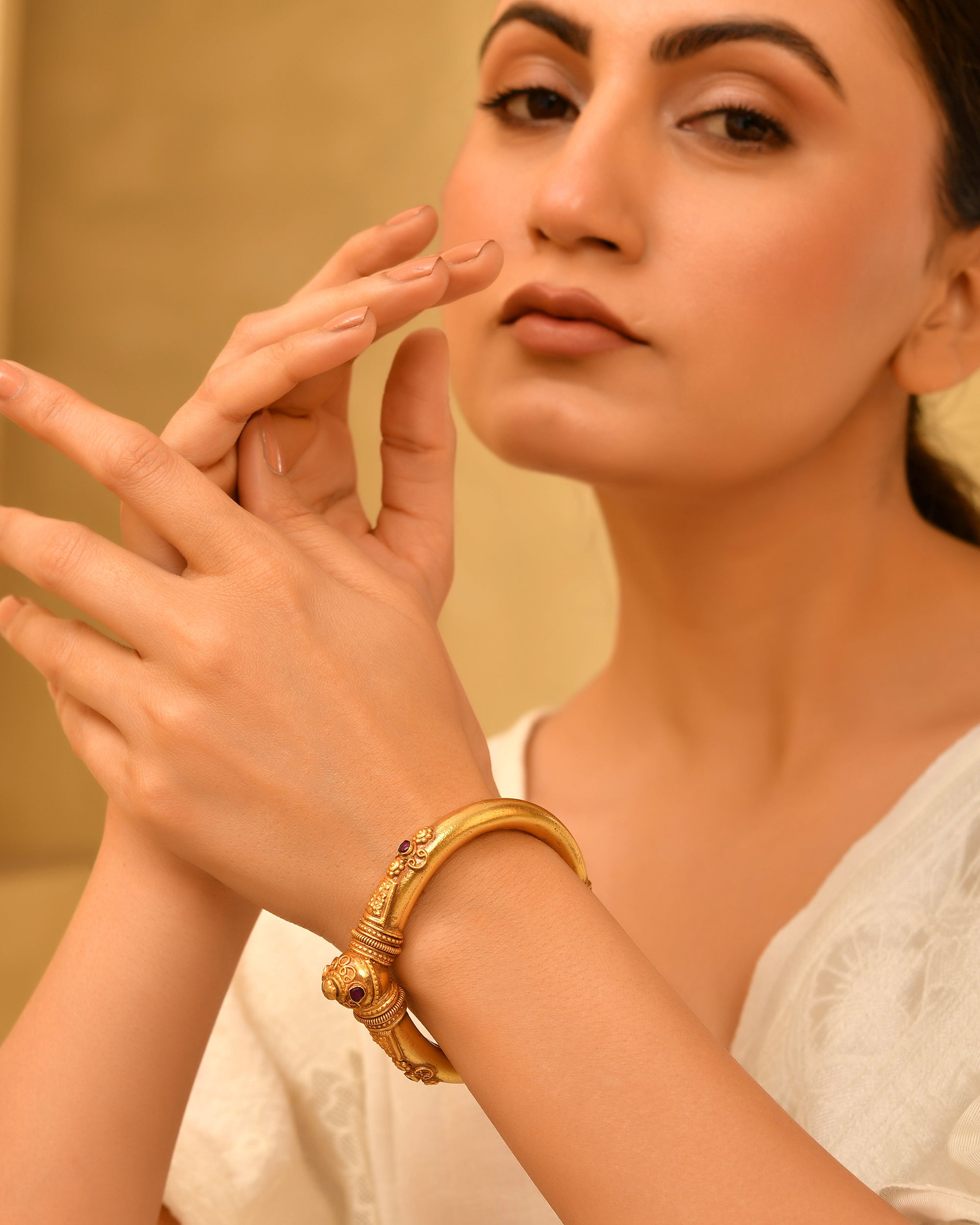 Ritambhara Micron Gold Plated 925 Silver Bangle