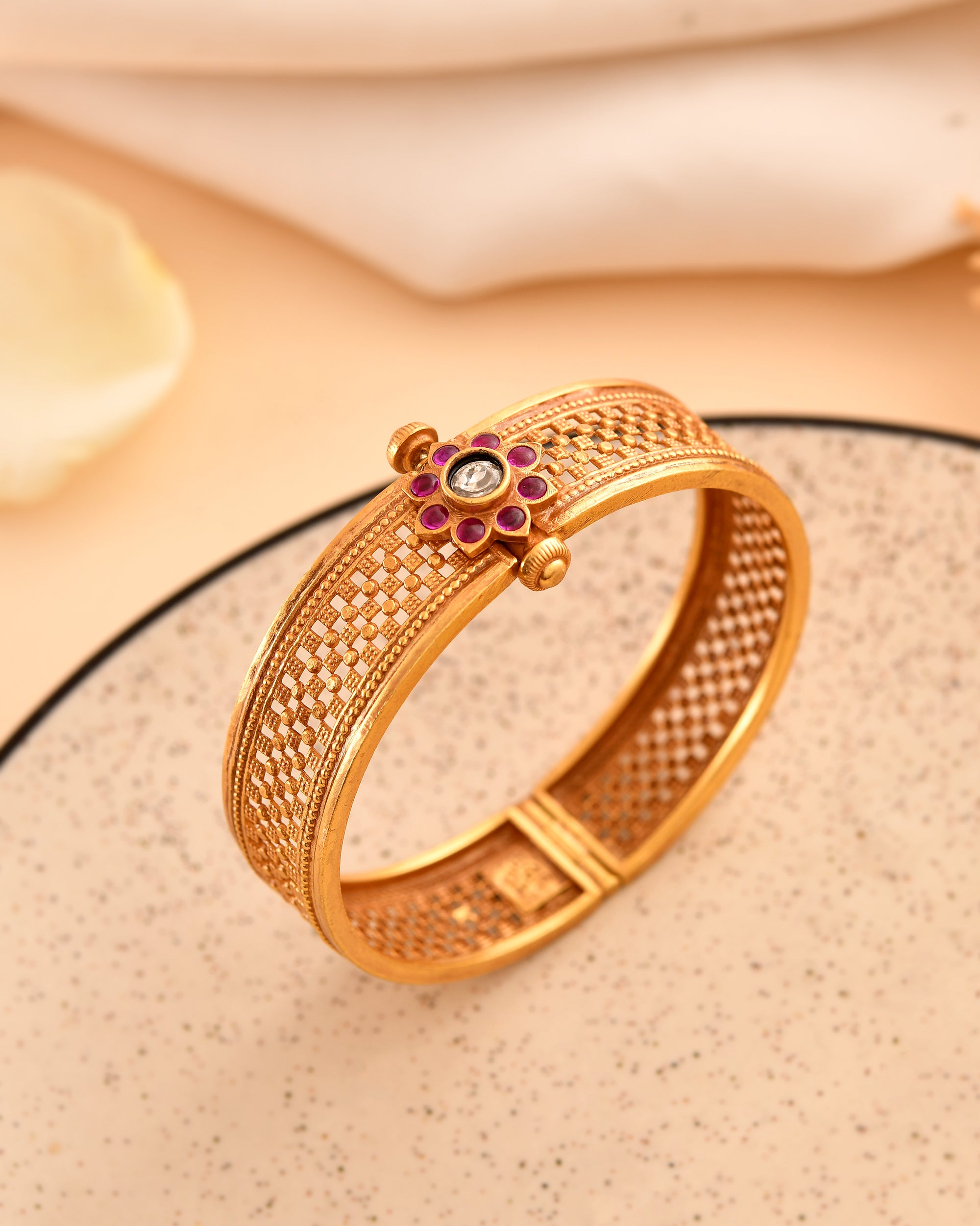 Aarvika Micron Gold Plated 925 Silver Bangle