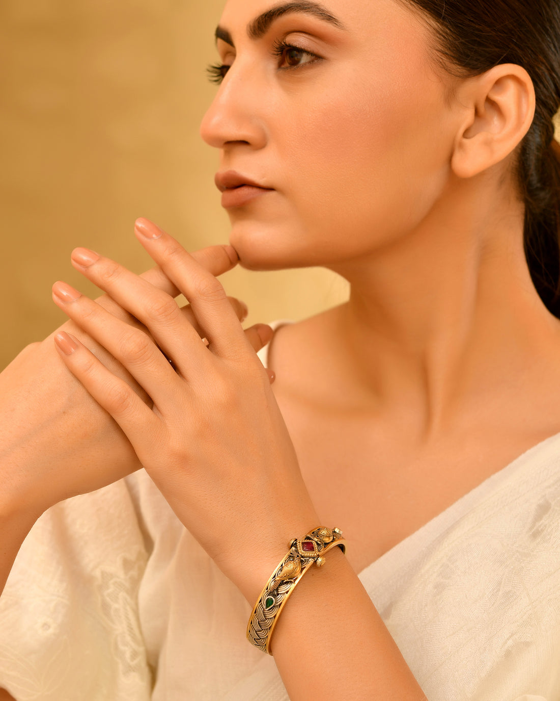 Kiara Dual Tone 925 Silver Bangle