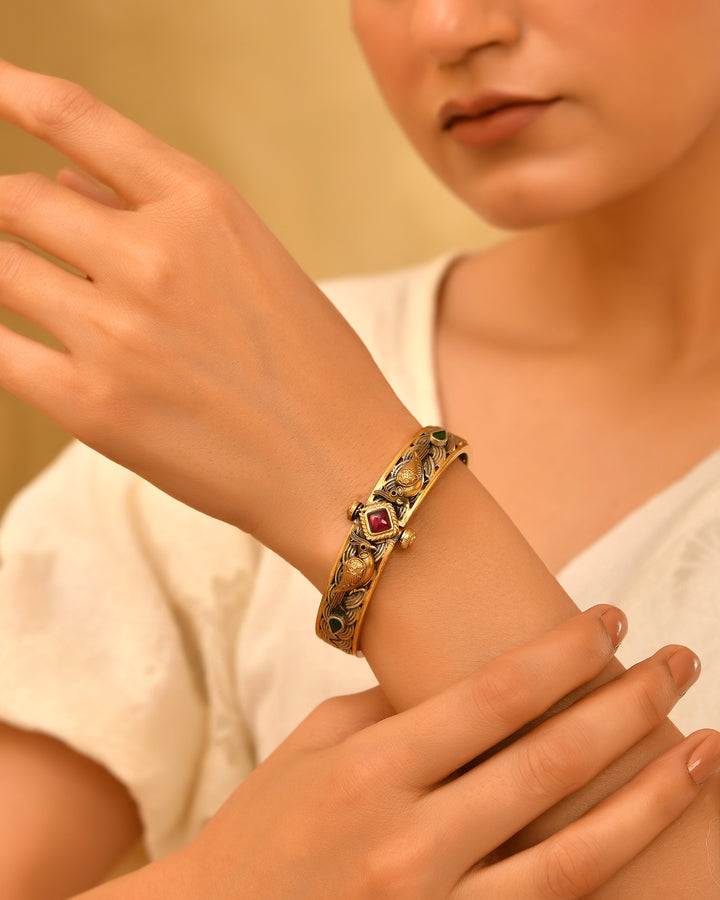 Kiara Dual Tone 925 Silver Bangle