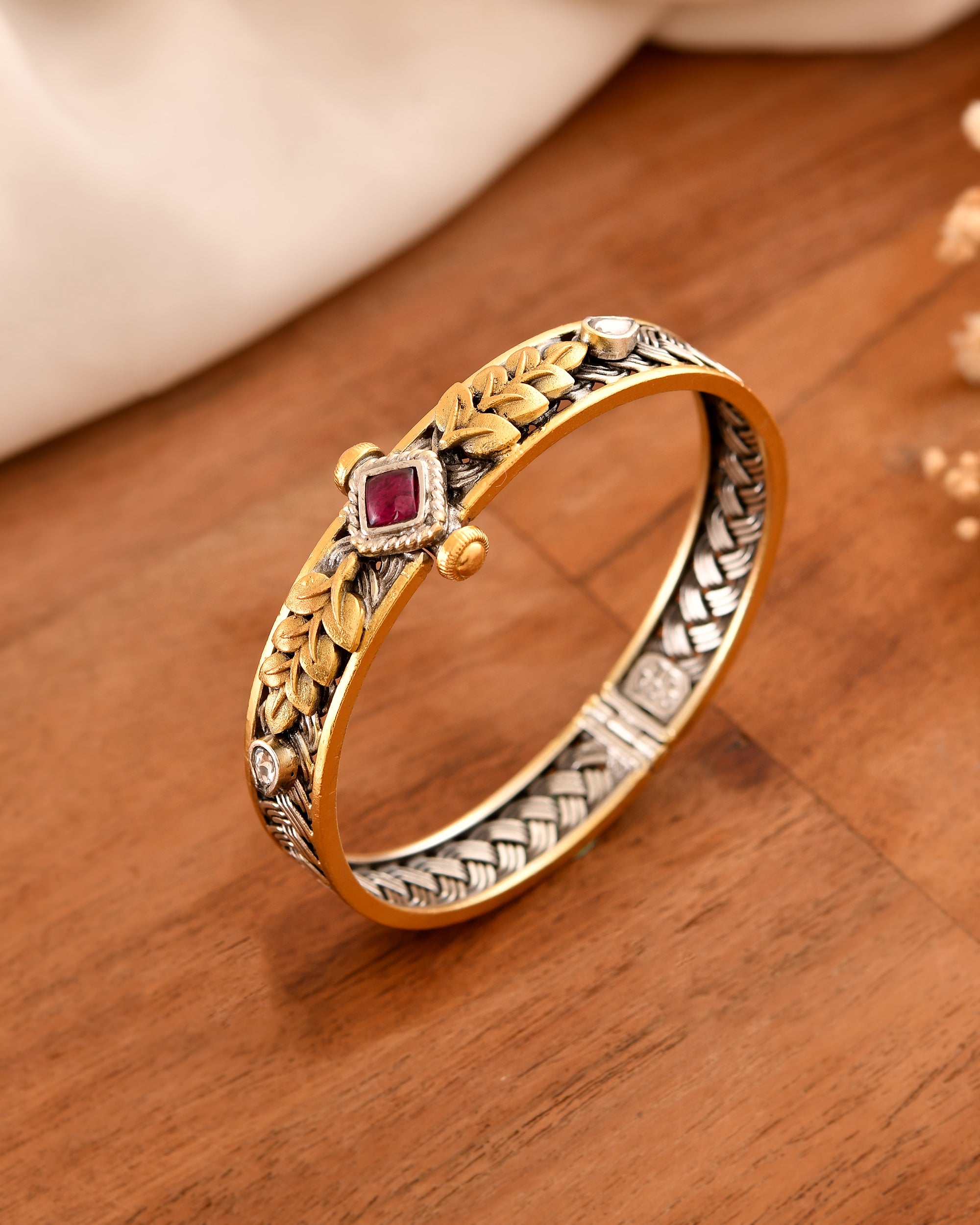 Amrapali Dual Tone 925 Silver Bangle
