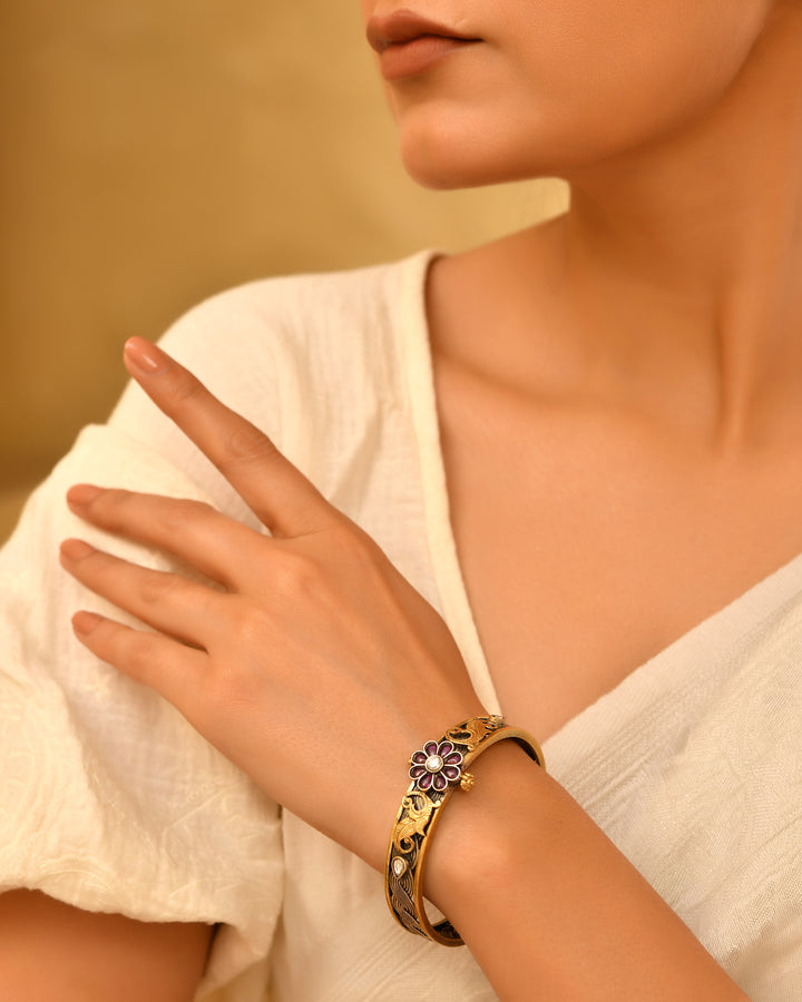 Amaya Dual Tone 925 Silver Bangle