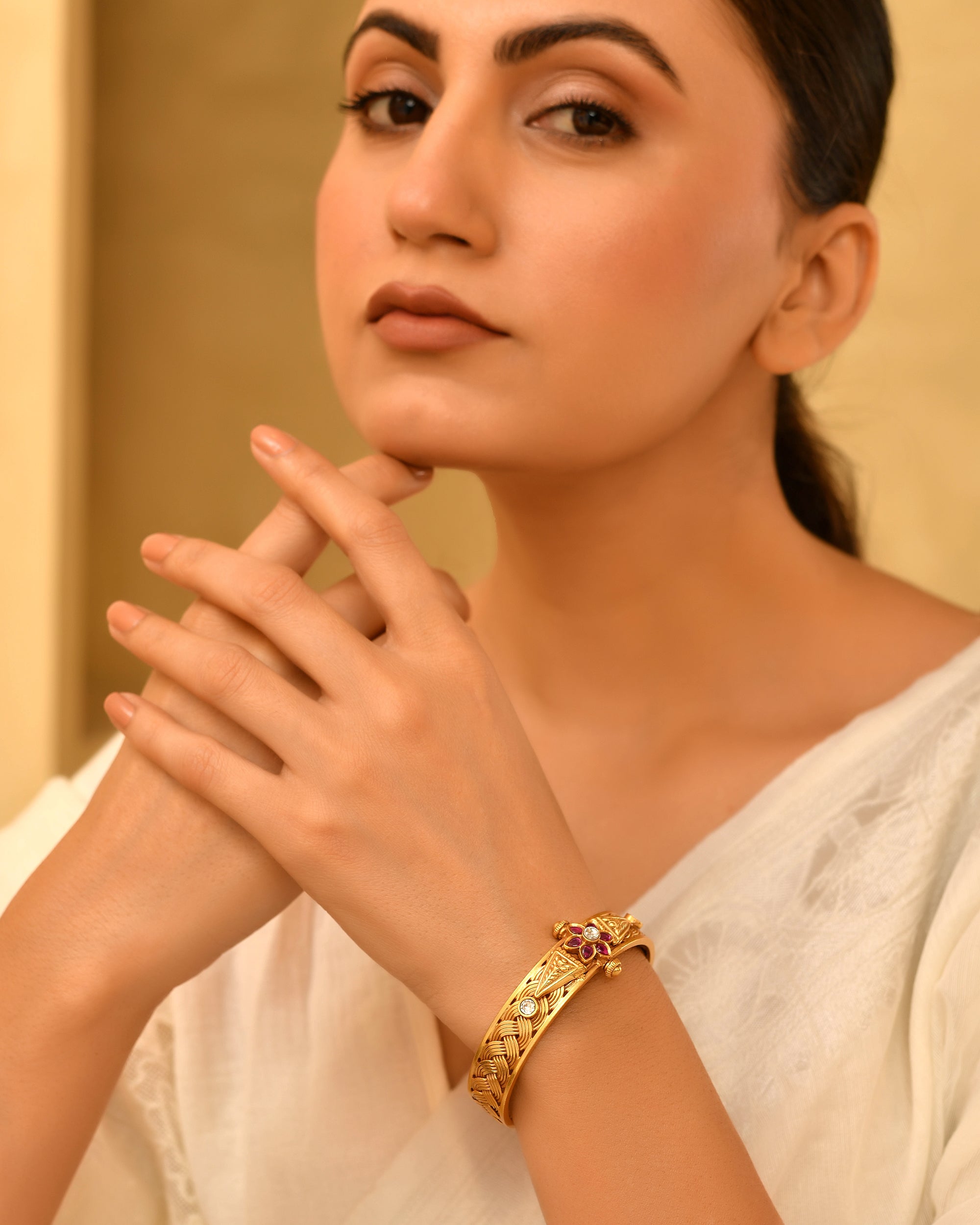 Ishani Micron Gold Plated 925 Silver Bangle