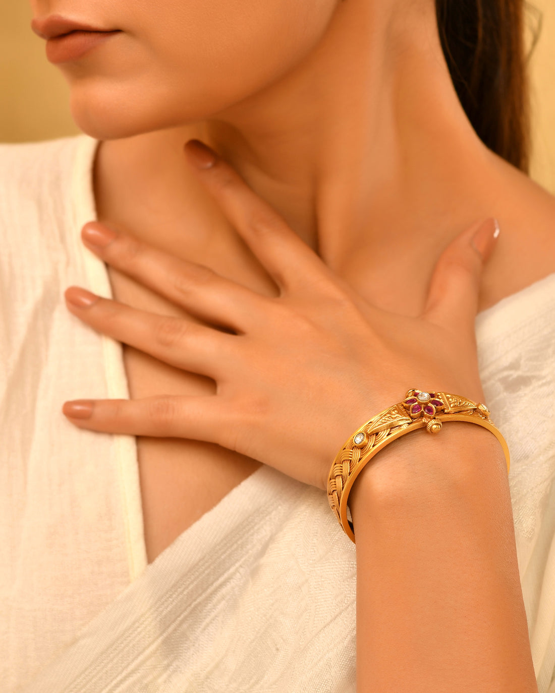 Ishani Micron Gold Plated 925 Silver Bangle