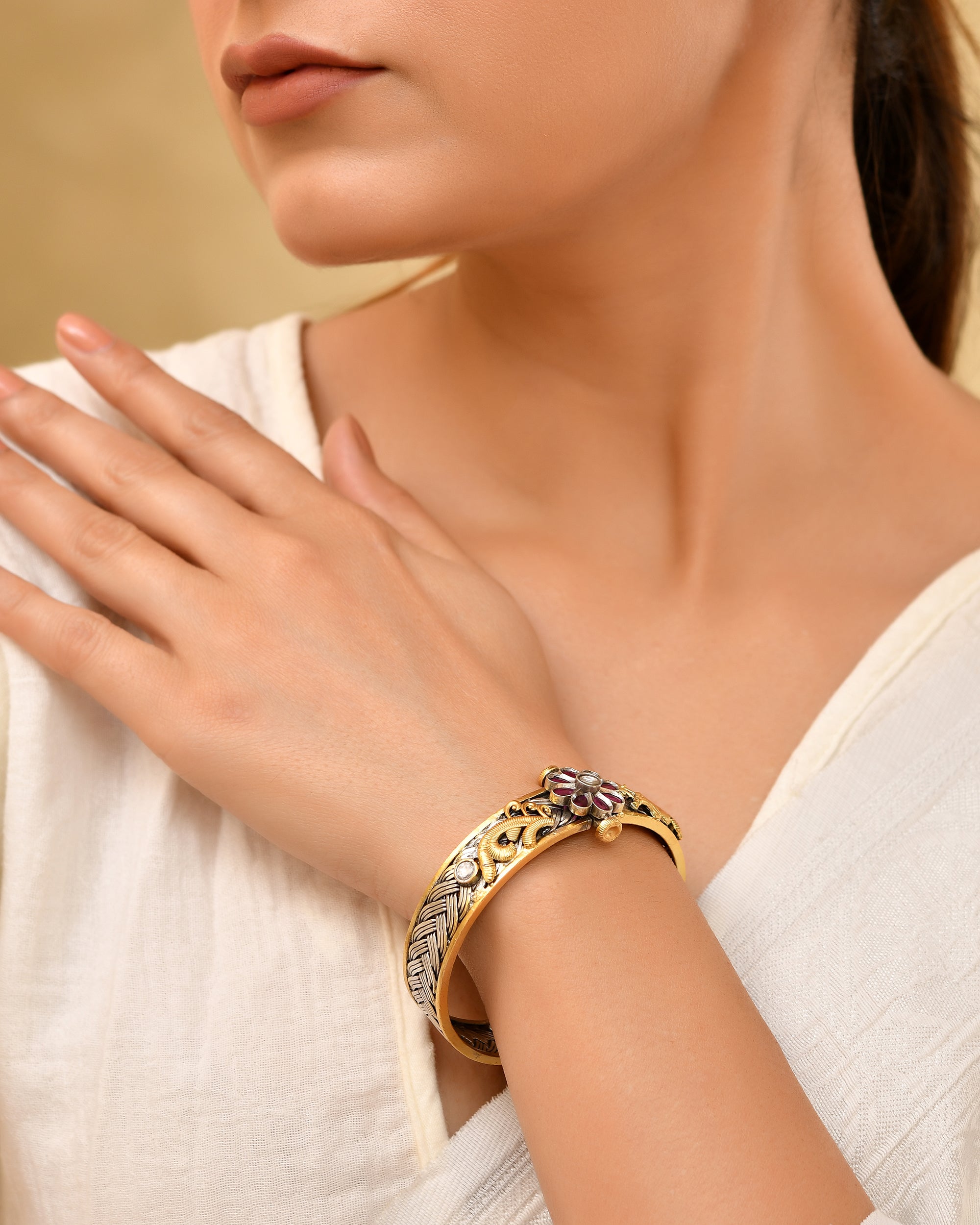 Vanshika Golden touch 925 Silver Bangle