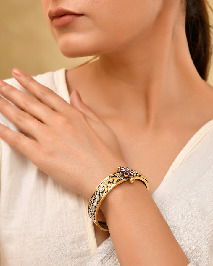 Vanshika Golden touch 925 Silver Bangle