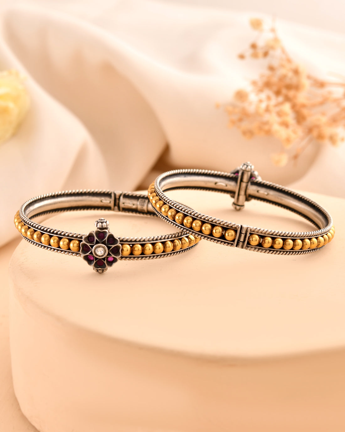 Padmini Golden touch 925 Silver Bangle
