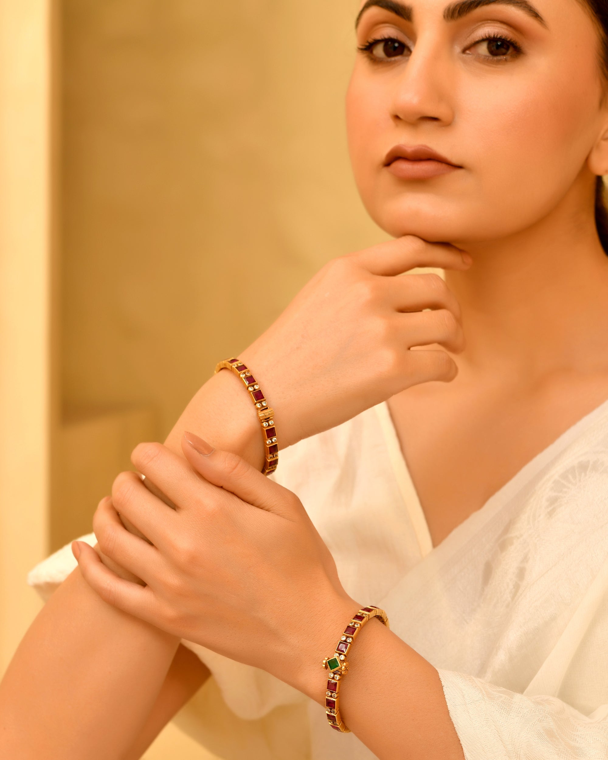 Rohini Micron Gold Plated 925 Silver Bangle
